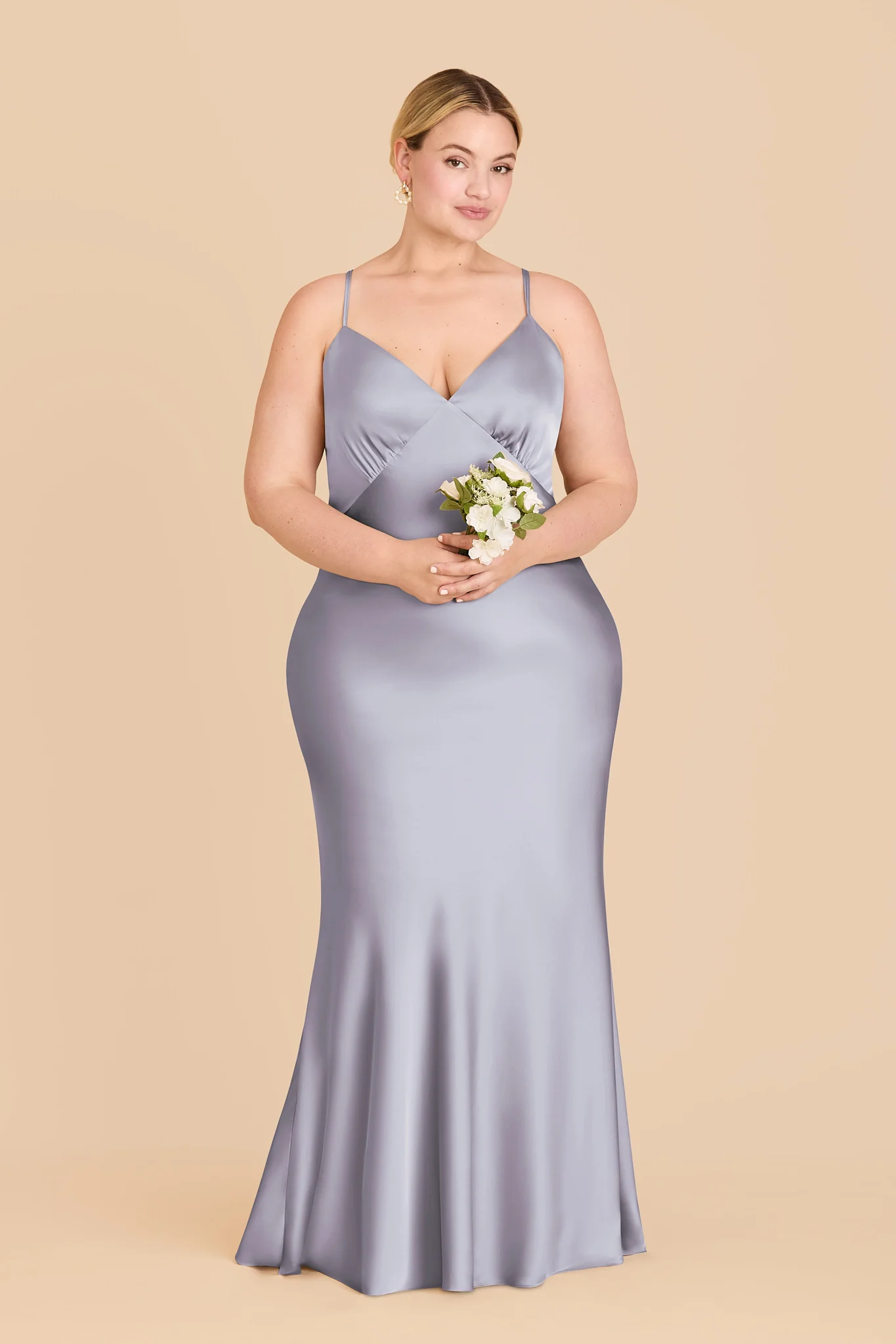 Dasha Matte Satin Dress - Periwinkle Blue - Image 6