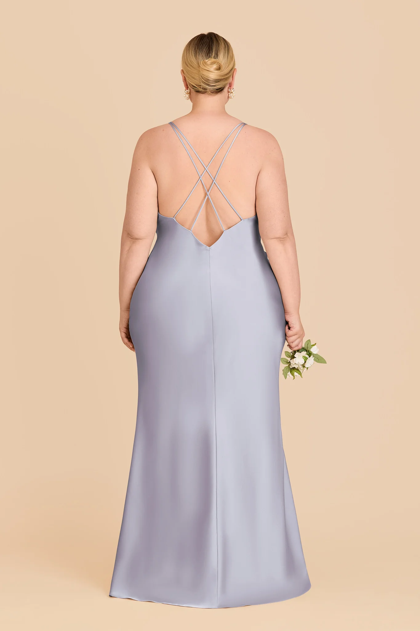 Dasha Matte Satin Dress - Periwinkle Blue - Image 8