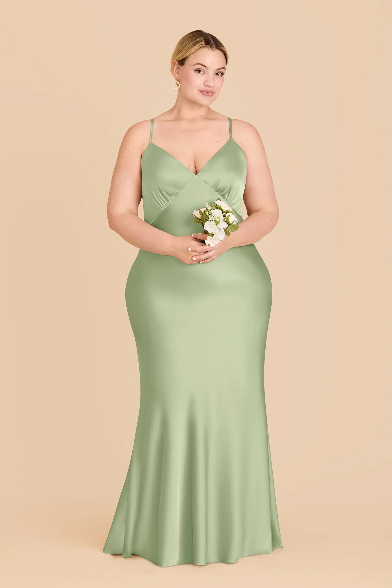 Dasha Matte Satin Dress - Pistachio - Image 6