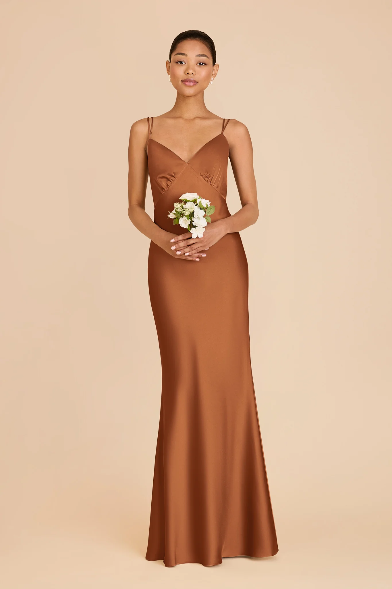 Dasha Matte Satin Dress - Rust - Image 3