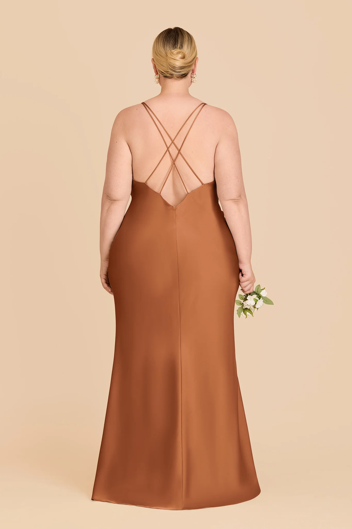 Dasha Matte Satin Dress - Rust - Image 8