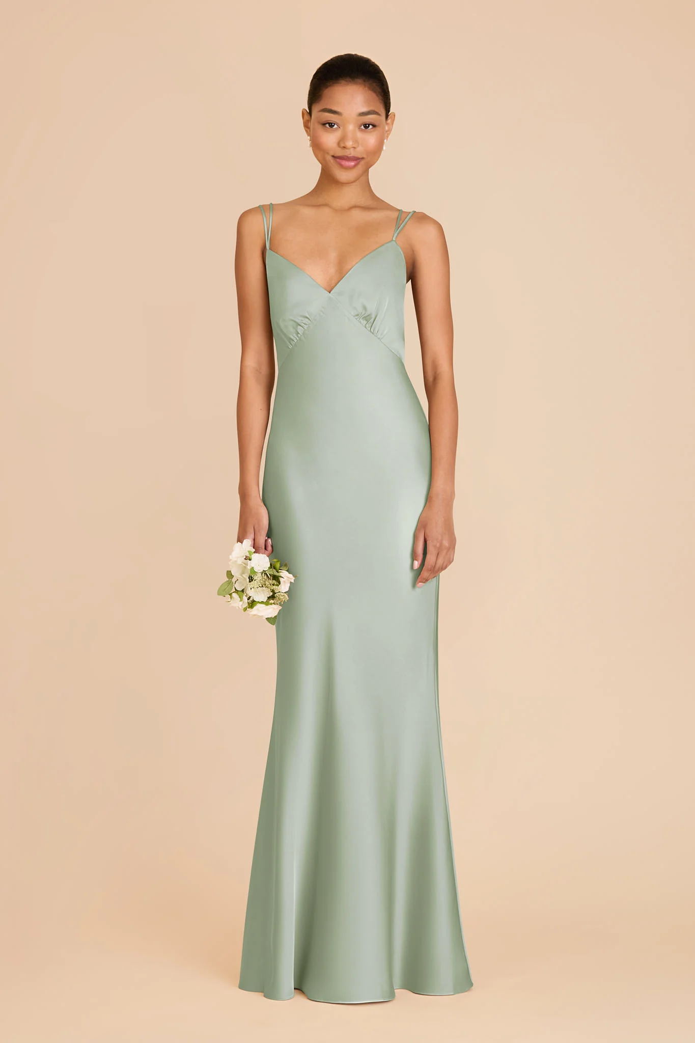 Dasha Matte Satin Dress - Sage