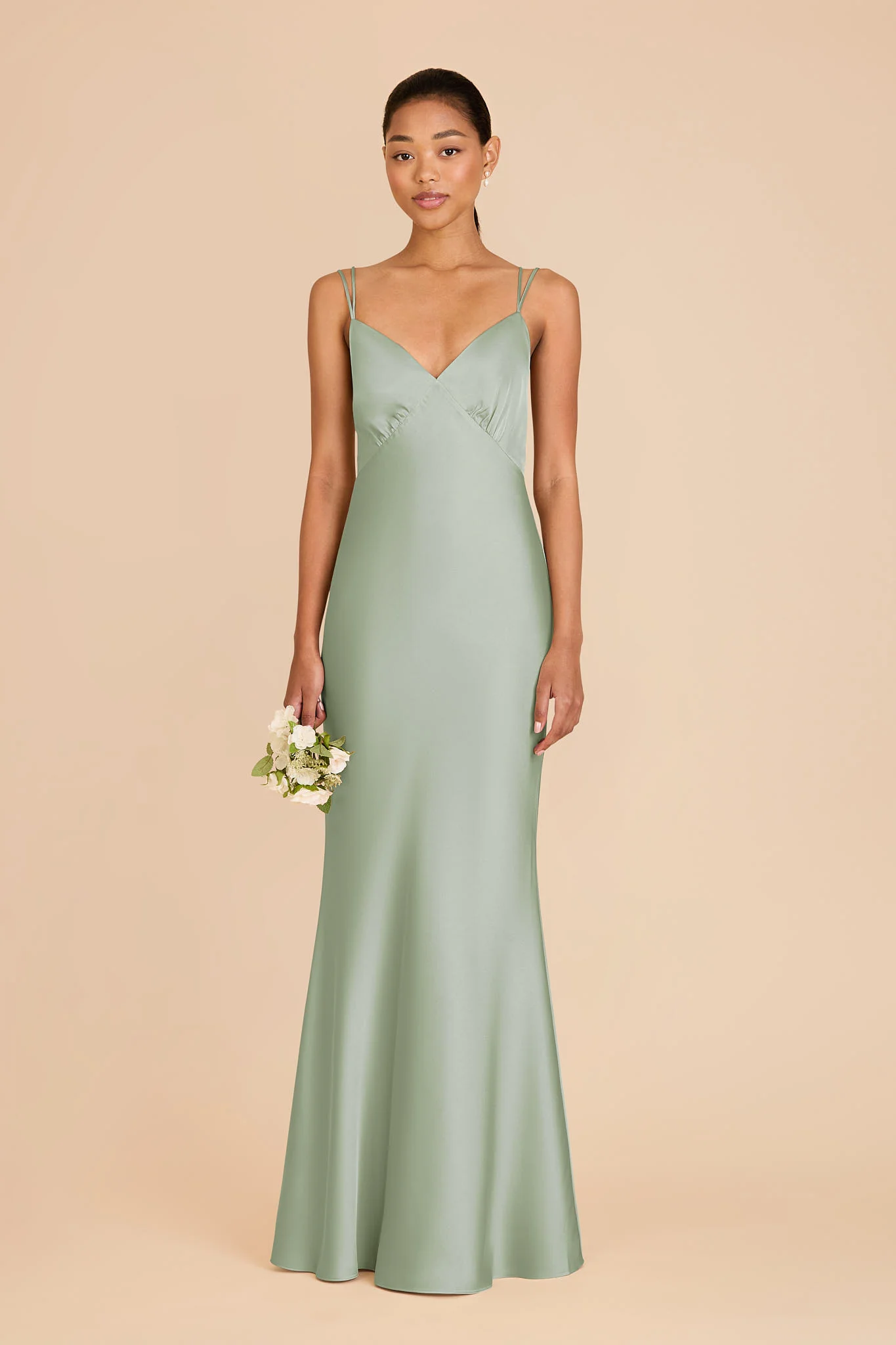 Dasha Matte Satin Dress - Sage - Image 2