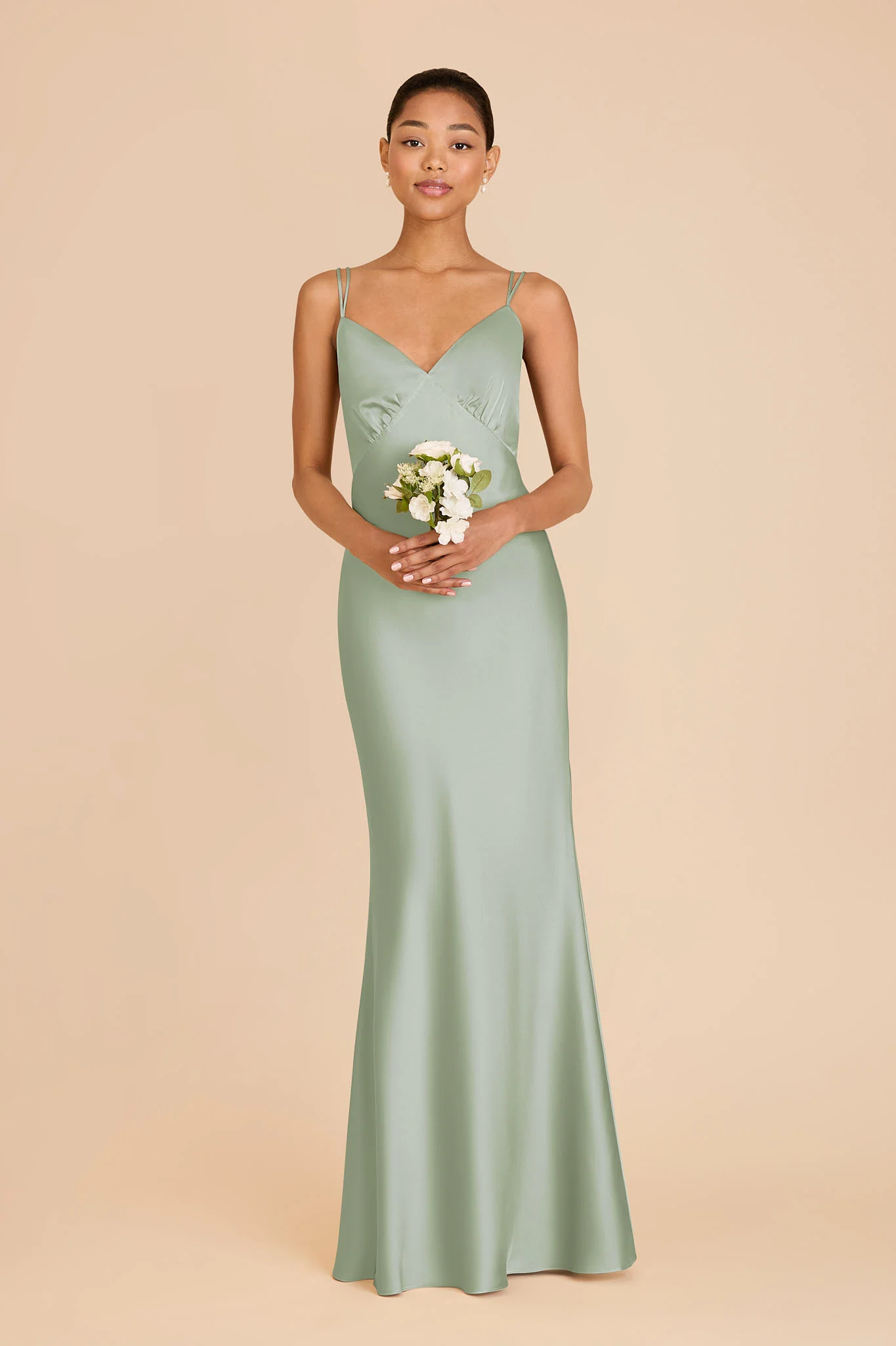 Dasha Matte Satin Dress - Sage - Image 3
