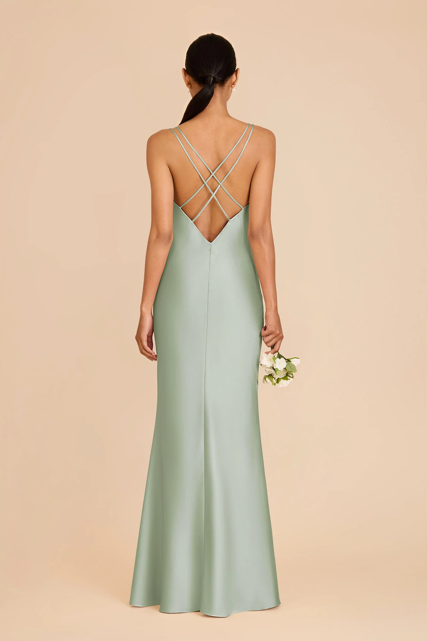 Dasha Matte Satin Dress - Sage - Image 5