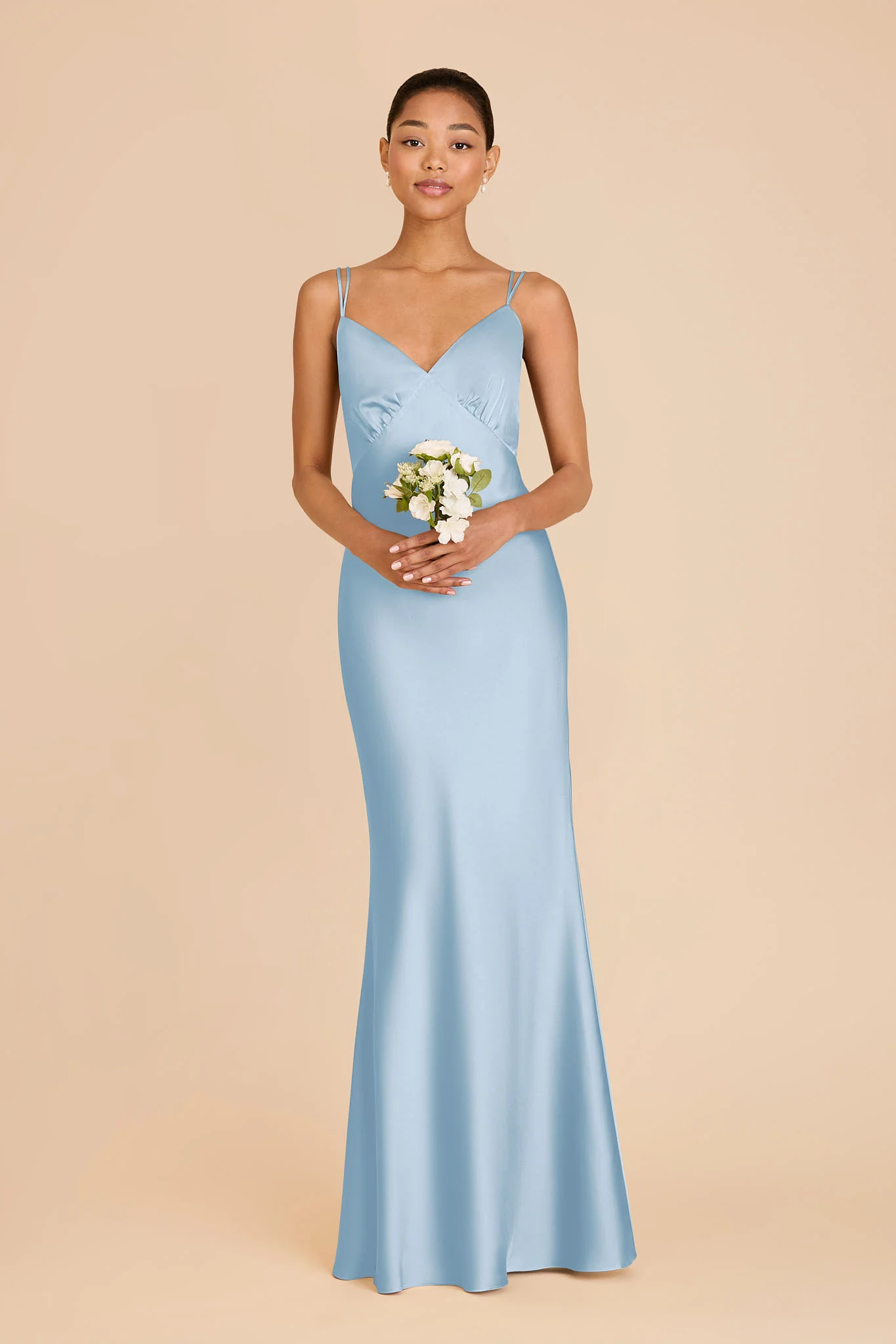 Dasha Matte Satin Dress - Sky Blue