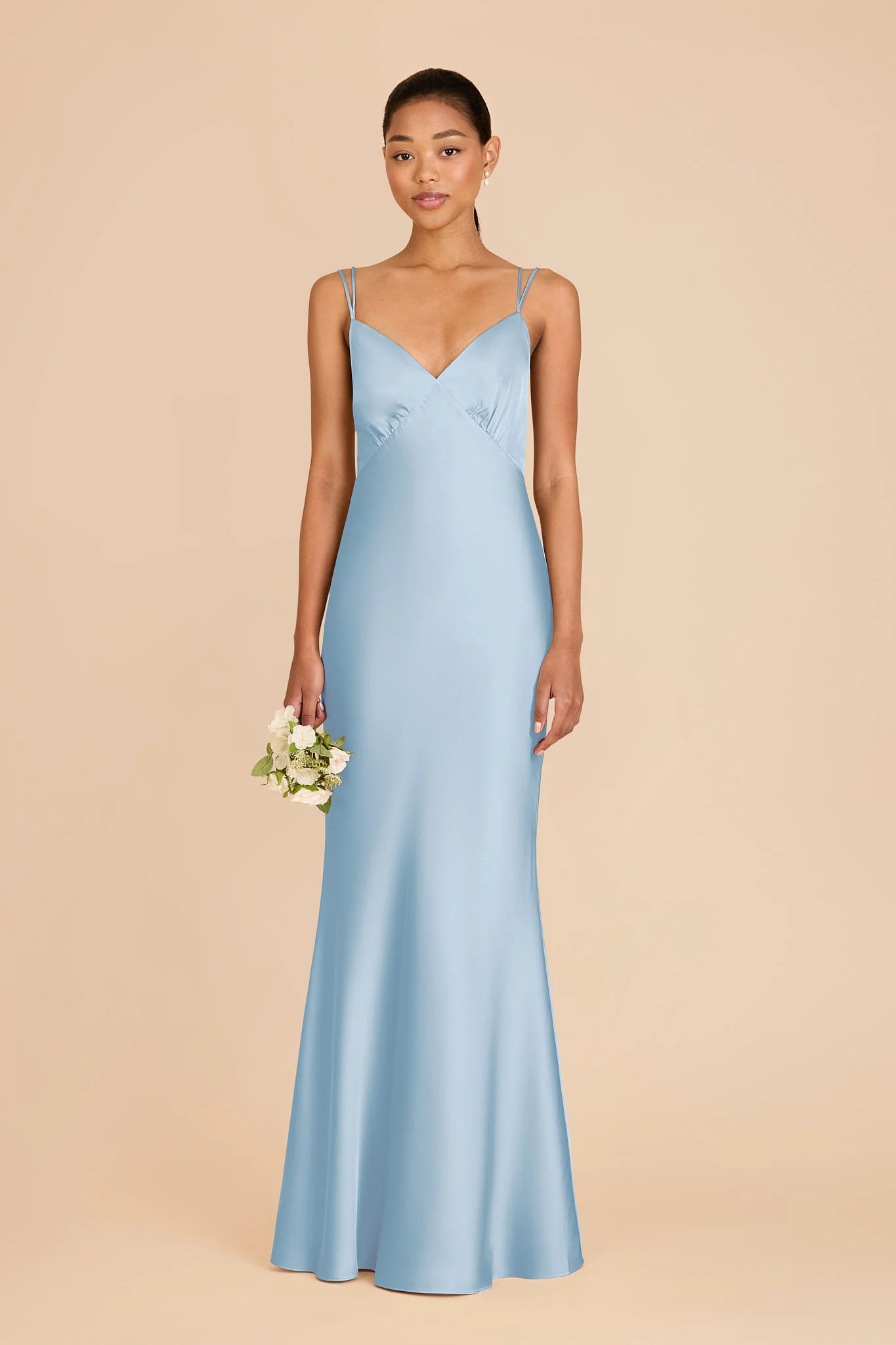 Dasha Matte Satin Dress - Sky Blue - Image 2