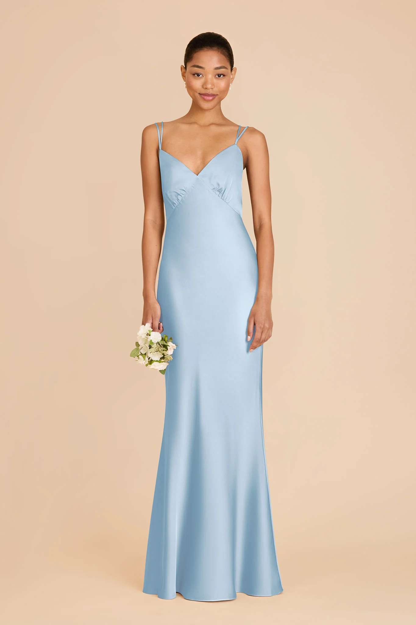 Dasha Matte Satin Dress - Sky Blue - Image 3