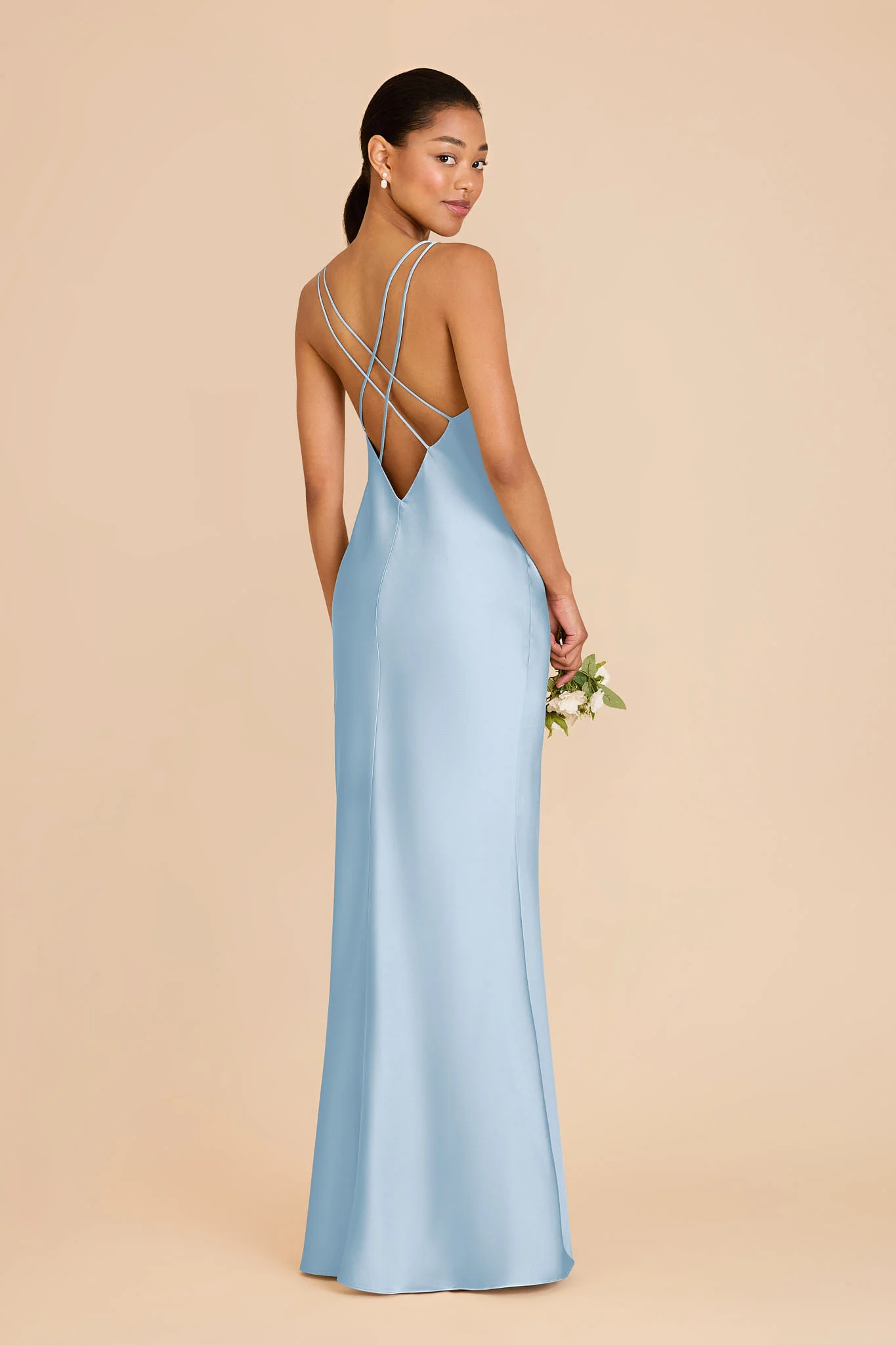 Dasha Matte Satin Dress - Sky Blue - Image 4