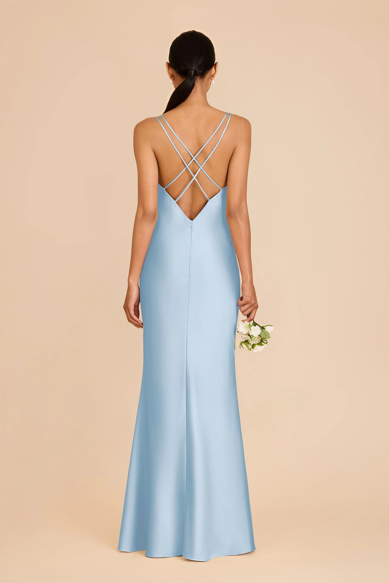 Dasha Matte Satin Dress - Sky Blue - Image 5