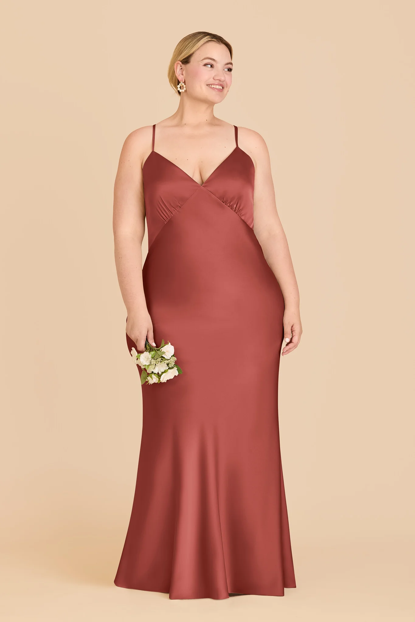 Dasha Matte Satin Dress - Spice - Image 2
