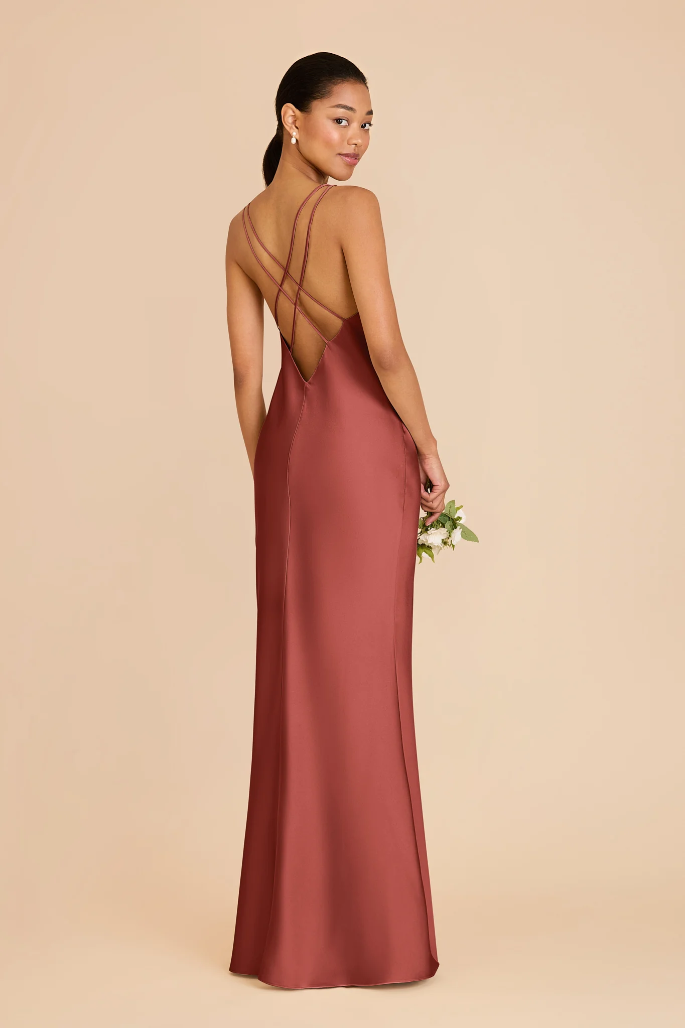Dasha Matte Satin Dress - Spice - Image 4