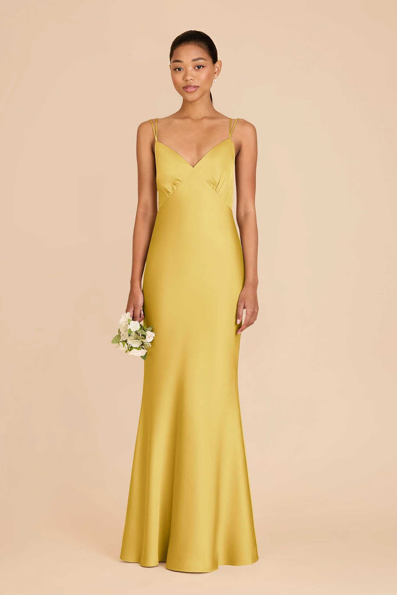 Dasha Matte Satin Dress - Sunflower Yellow