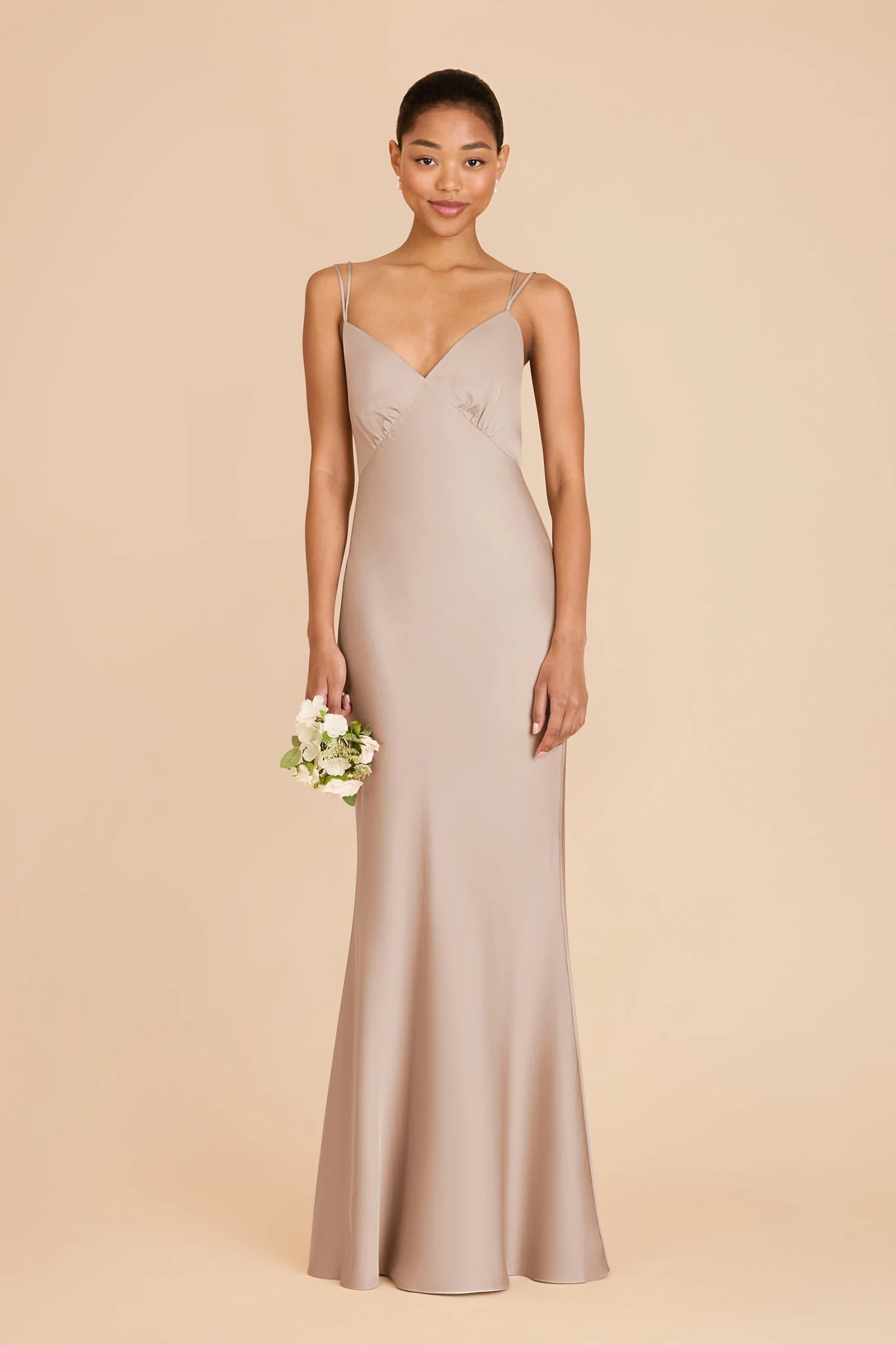 Dasha Matte Satin Dress - Taupe