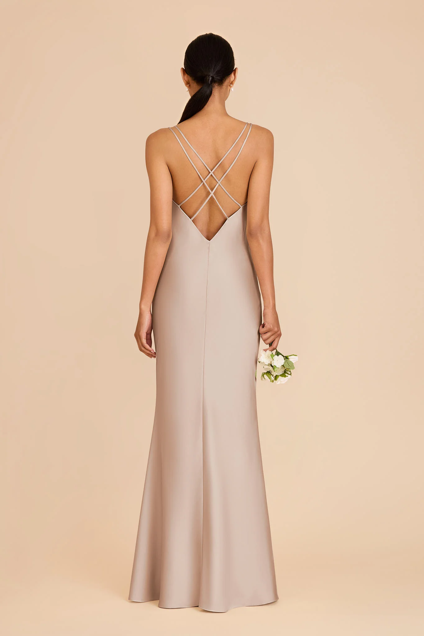 Dasha Matte Satin Dress - Taupe - Image 5