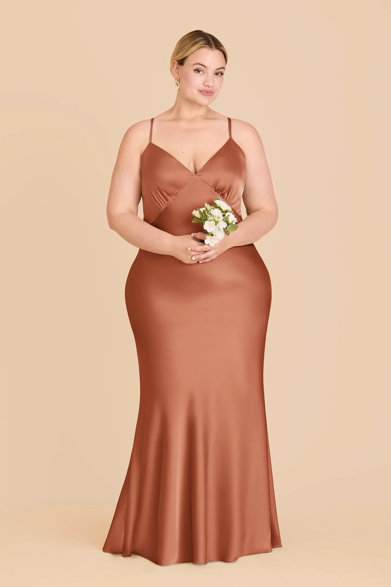 Dasha Matte Satin Dress - Terracotta - Image 2