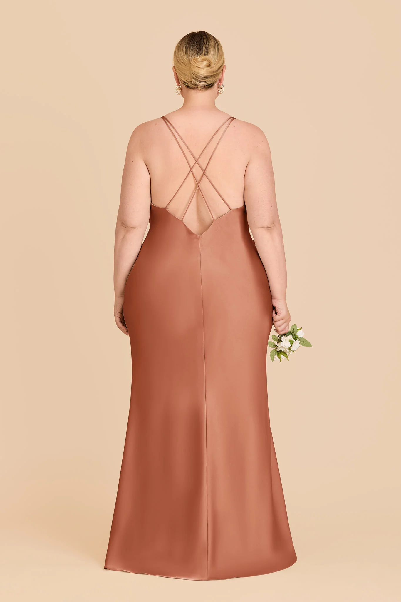 Dasha Matte Satin Dress - Terracotta - Image 4