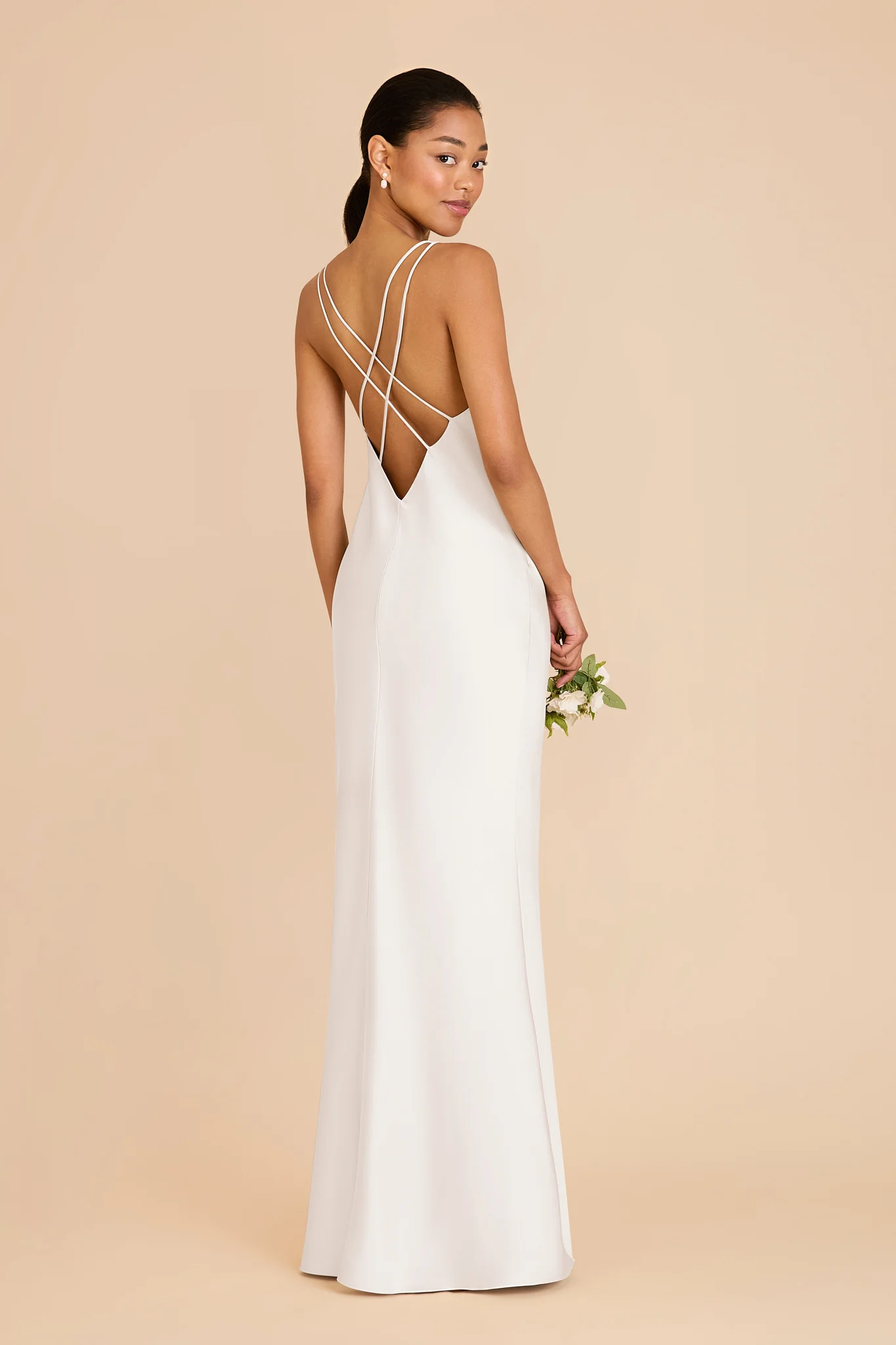 Dasha Matte Satin Dress - White - Image 4
