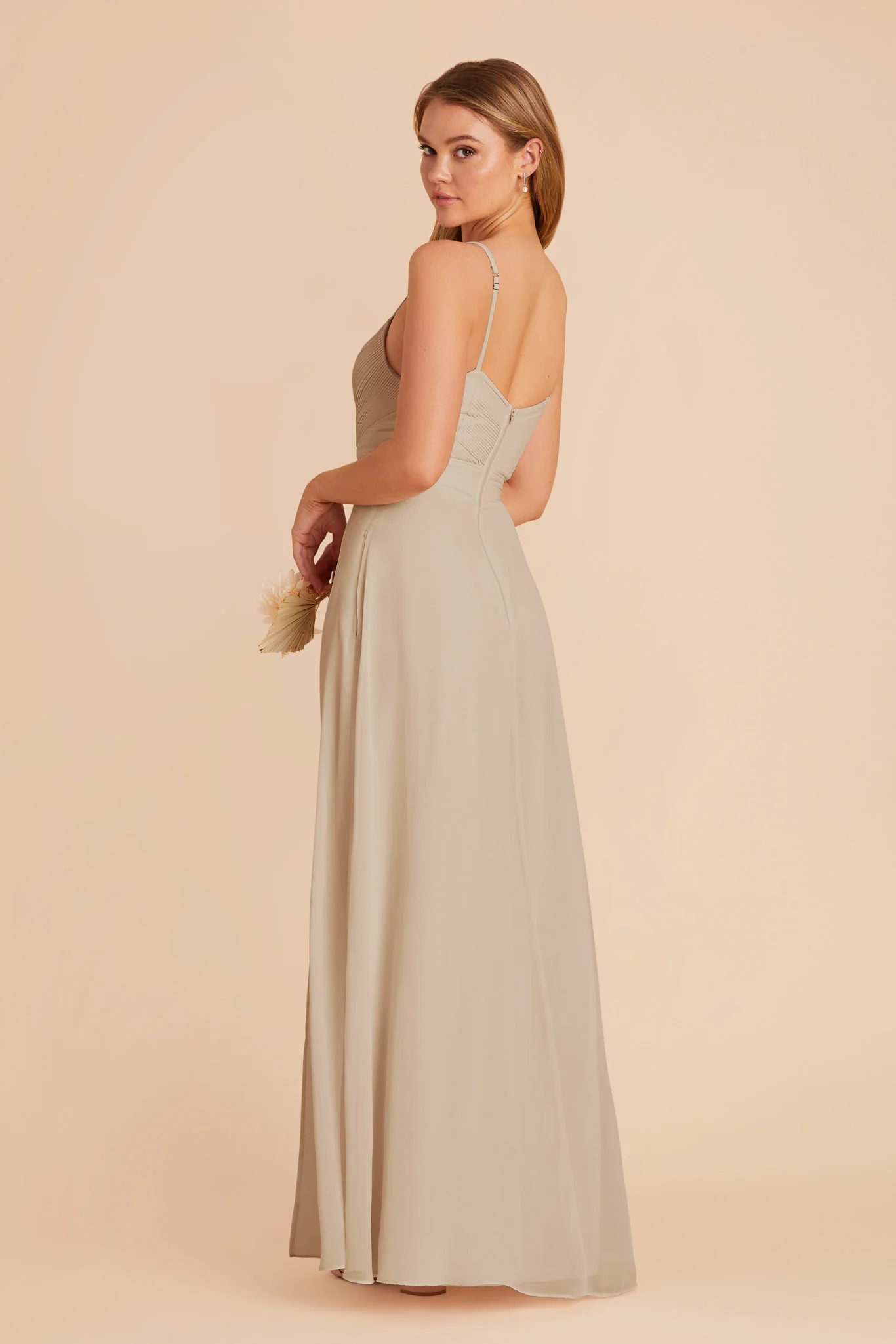 Deborah Chiffon Dress - Almond - Image 6