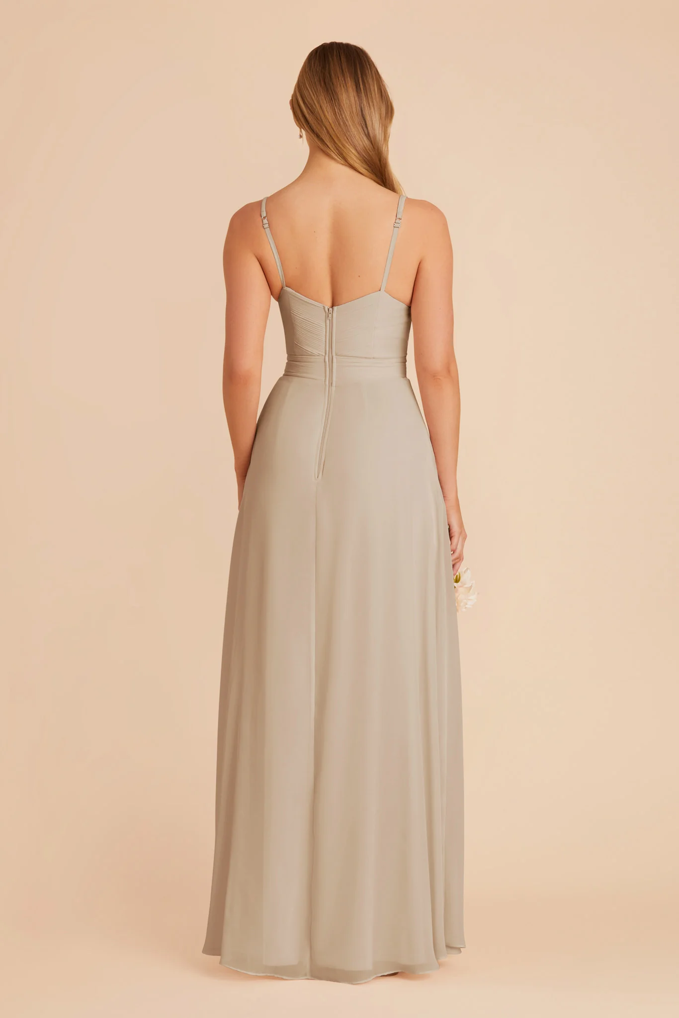 Deborah Chiffon Dress - Almond - Image 8