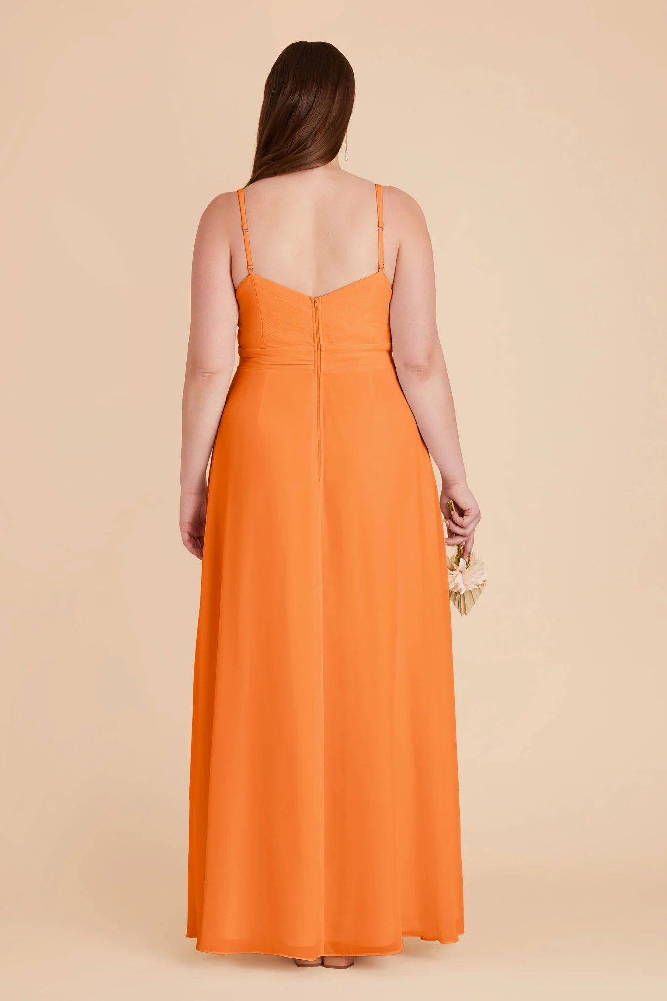 Deborah Chiffon Dress - Apricot - Image 12