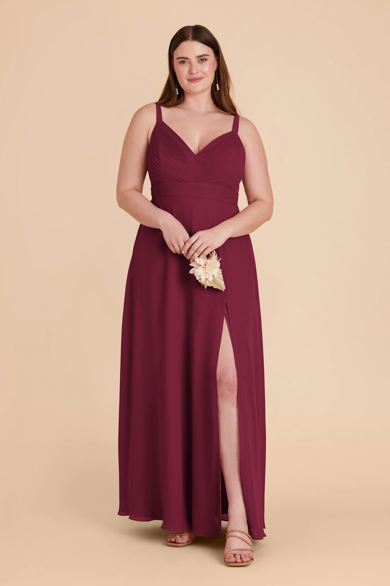 Deborah Chiffon Dress - Berry - Image 8