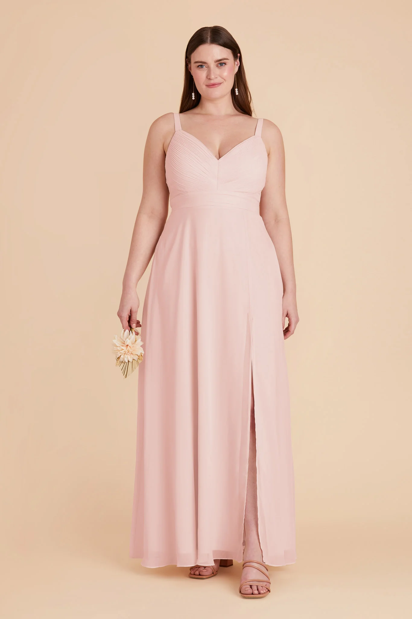 Deborah Chiffon Dress - Blush Pink - Image 3