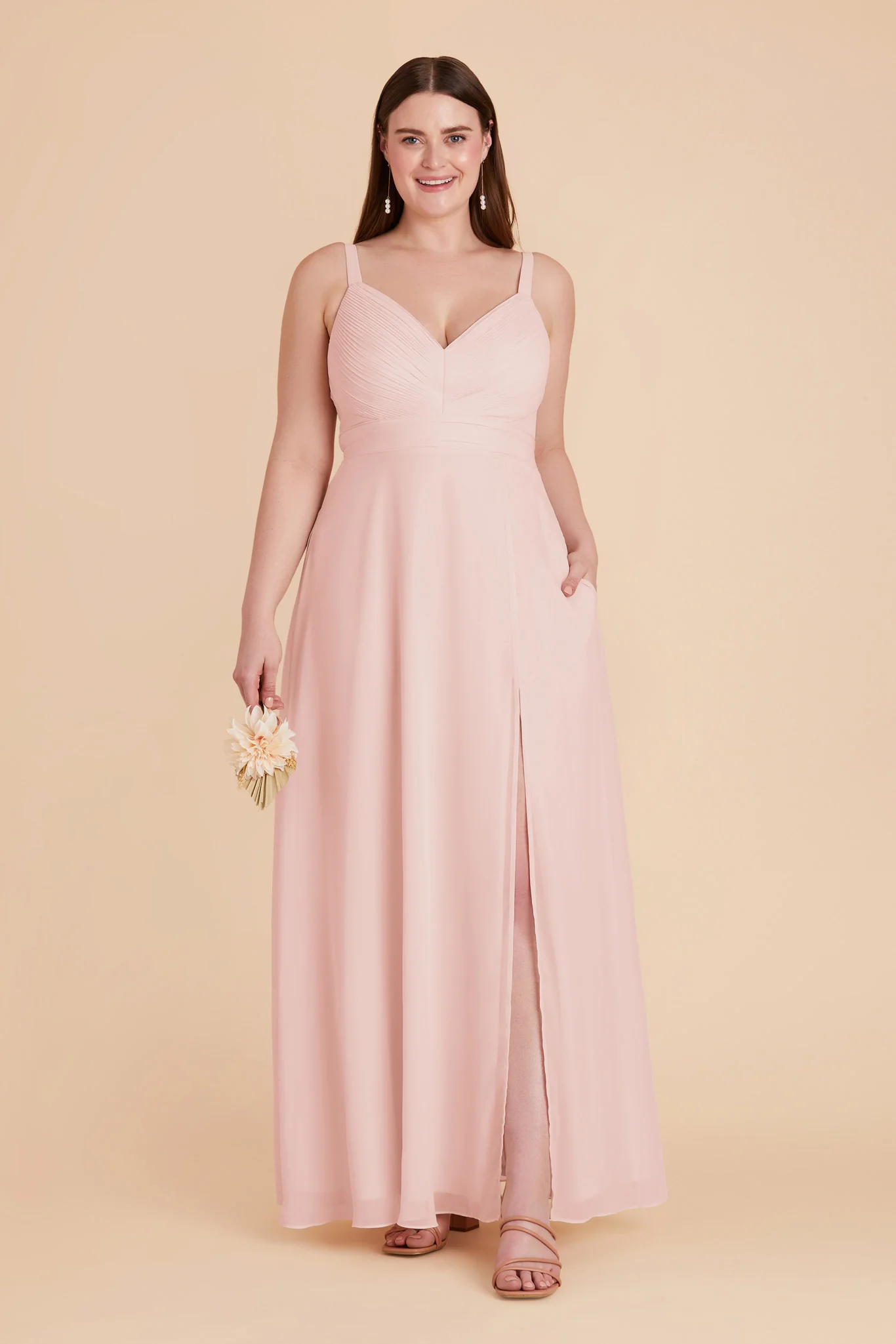 Deborah Chiffon Dress - Blush Pink - Image 8
