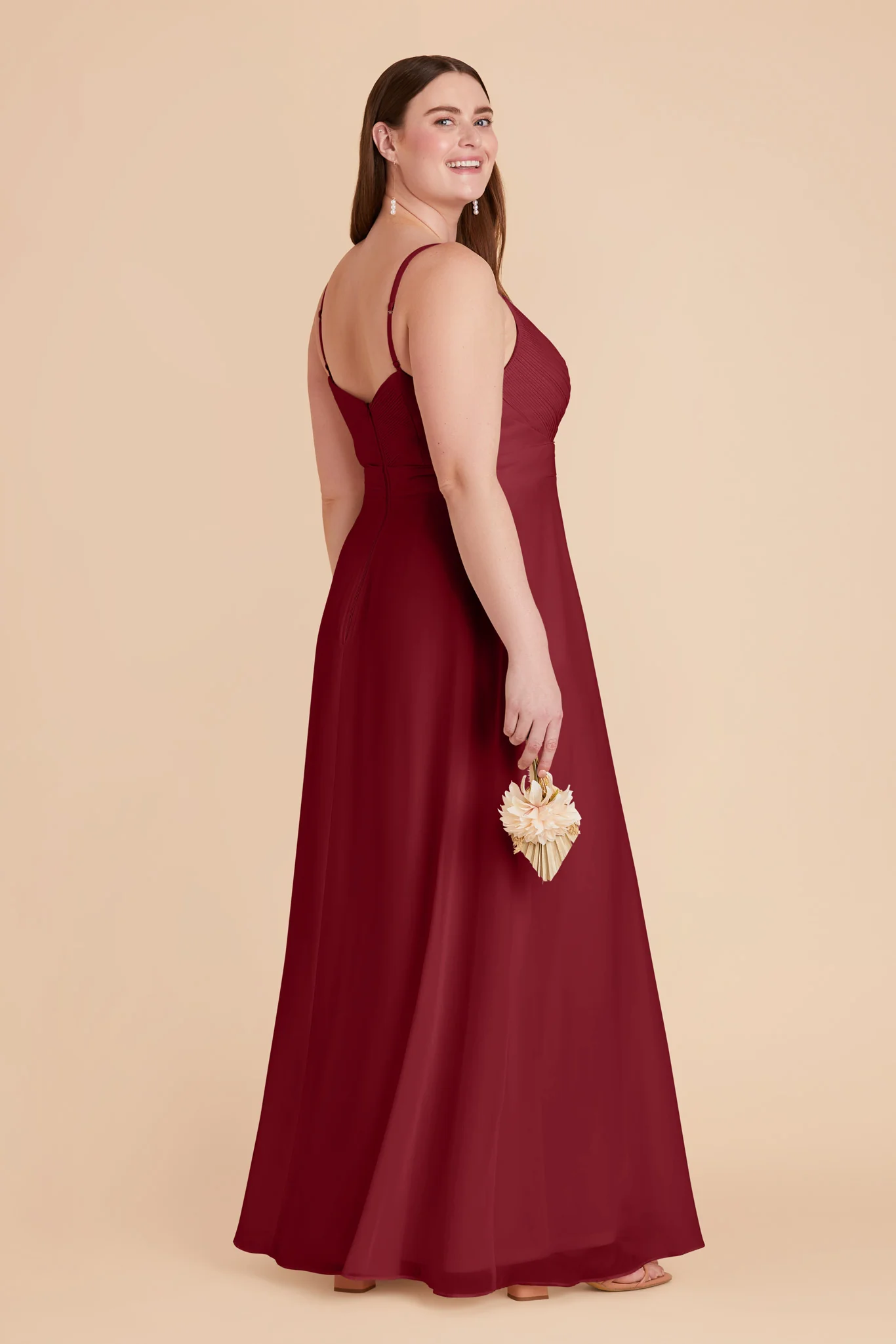 Deborah Chiffon Dress - Burgundy - Image 11