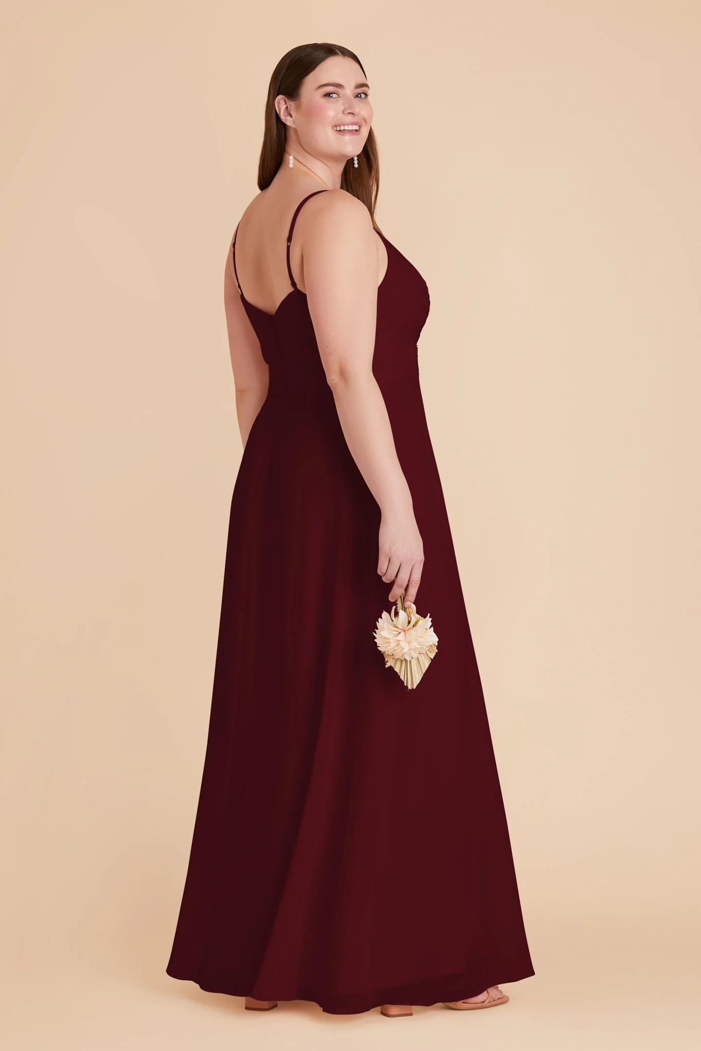 Deborah Chiffon Dress - Cabernet - Image 10