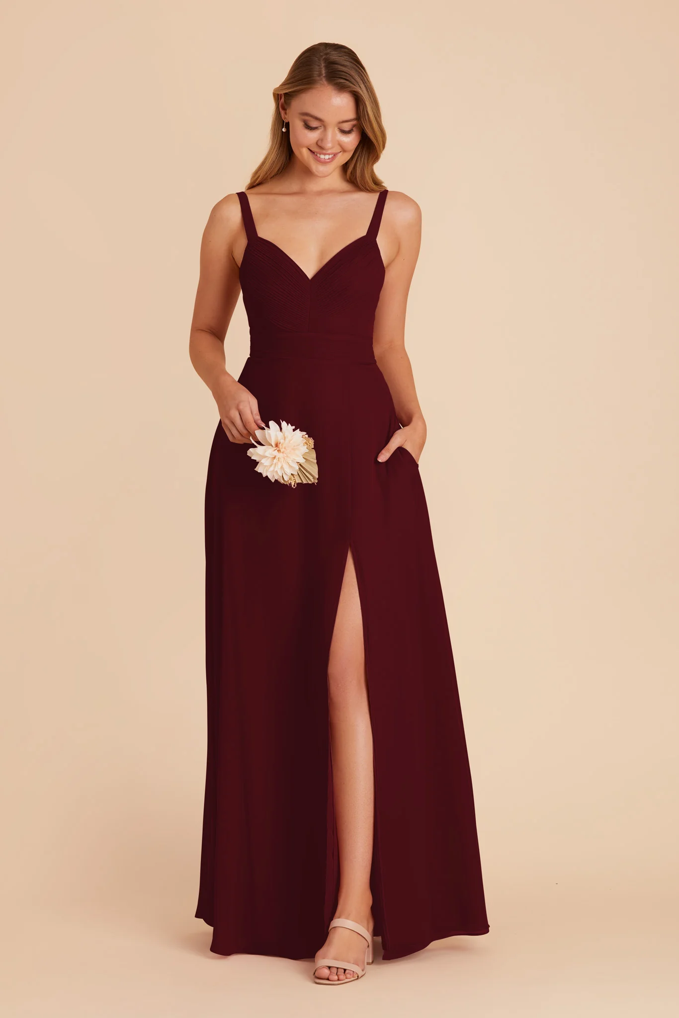 Deborah Chiffon Dress - Cabernet - Image 4