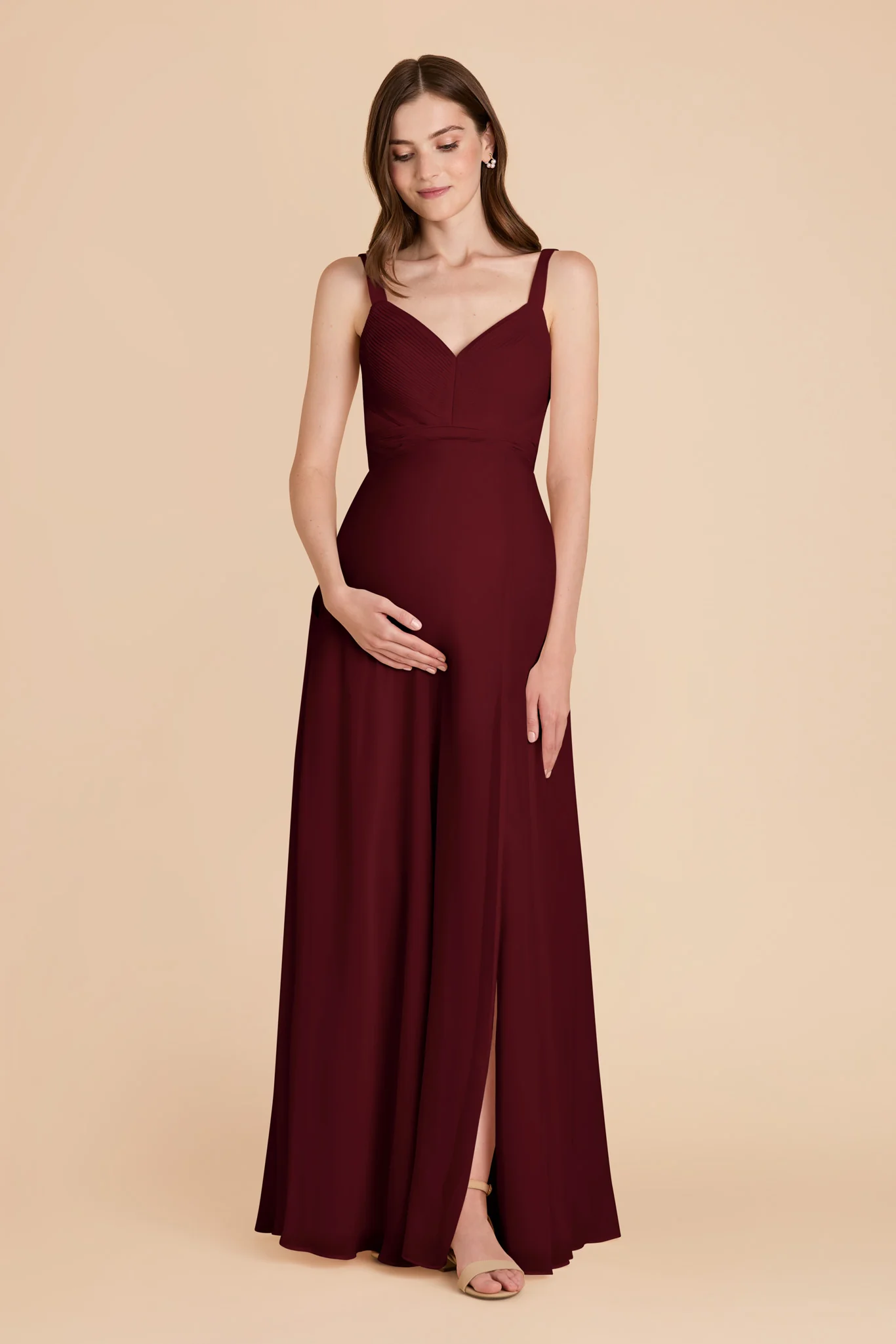 Deborah Chiffon Dress - Cabernet - Image 7