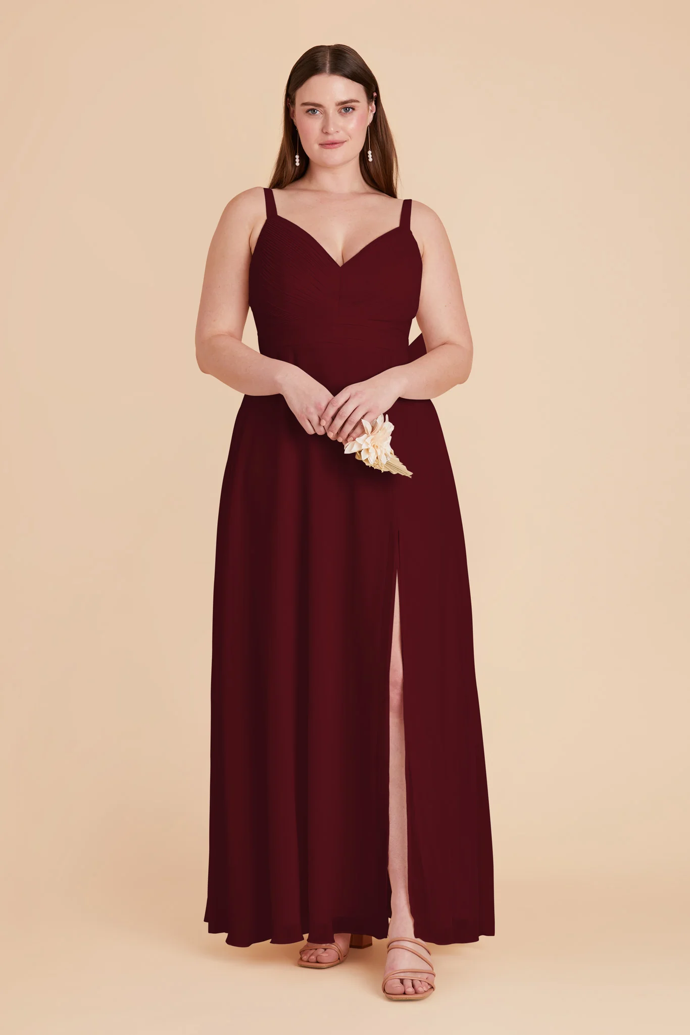 Deborah Chiffon Dress - Cabernet - Image 9