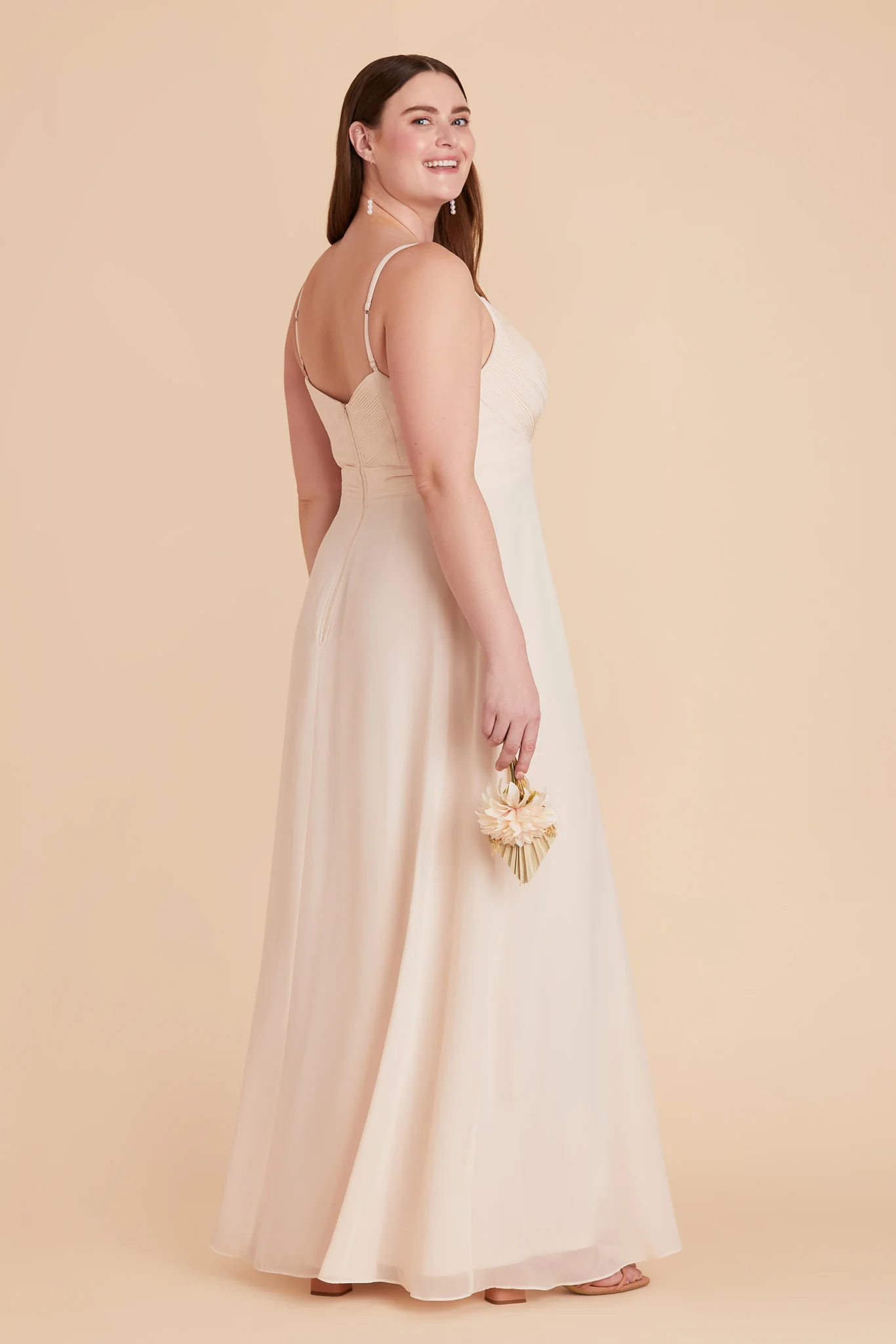 Deborah Chiffon Dress - Champagne - Image 11