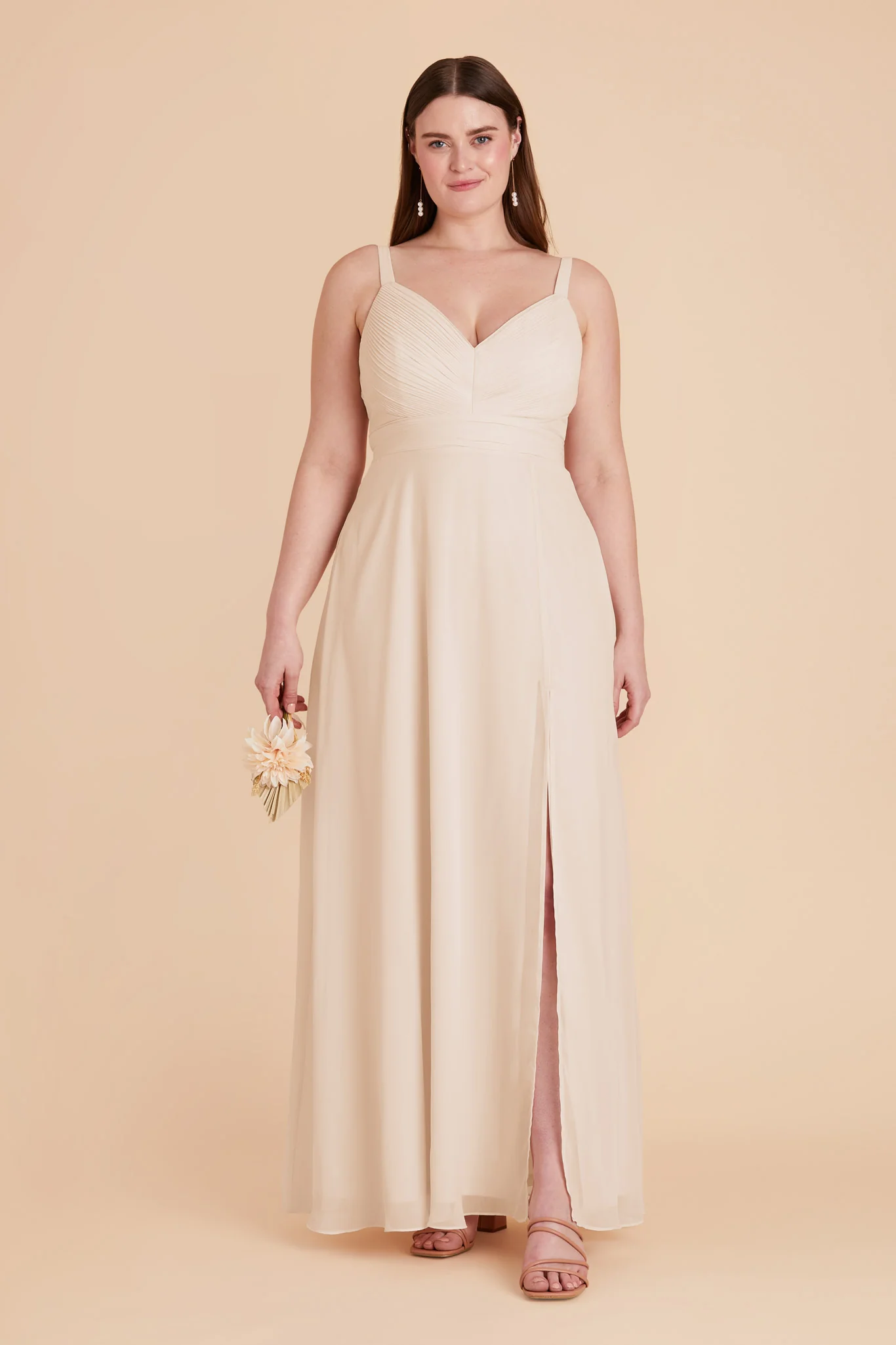 Deborah Chiffon Dress - Champagne - Image 2
