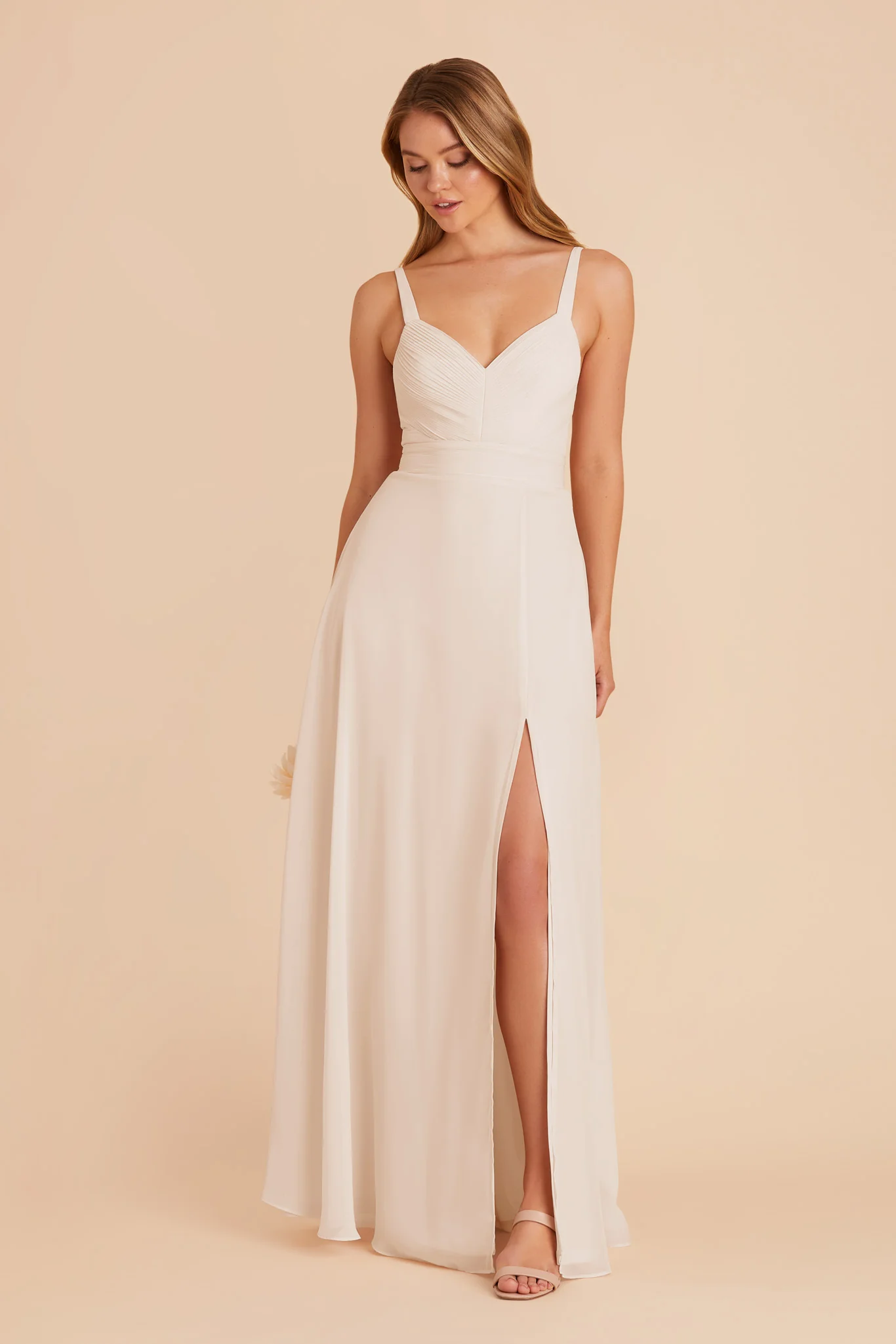Deborah Chiffon Dress - Champagne - Image 4
