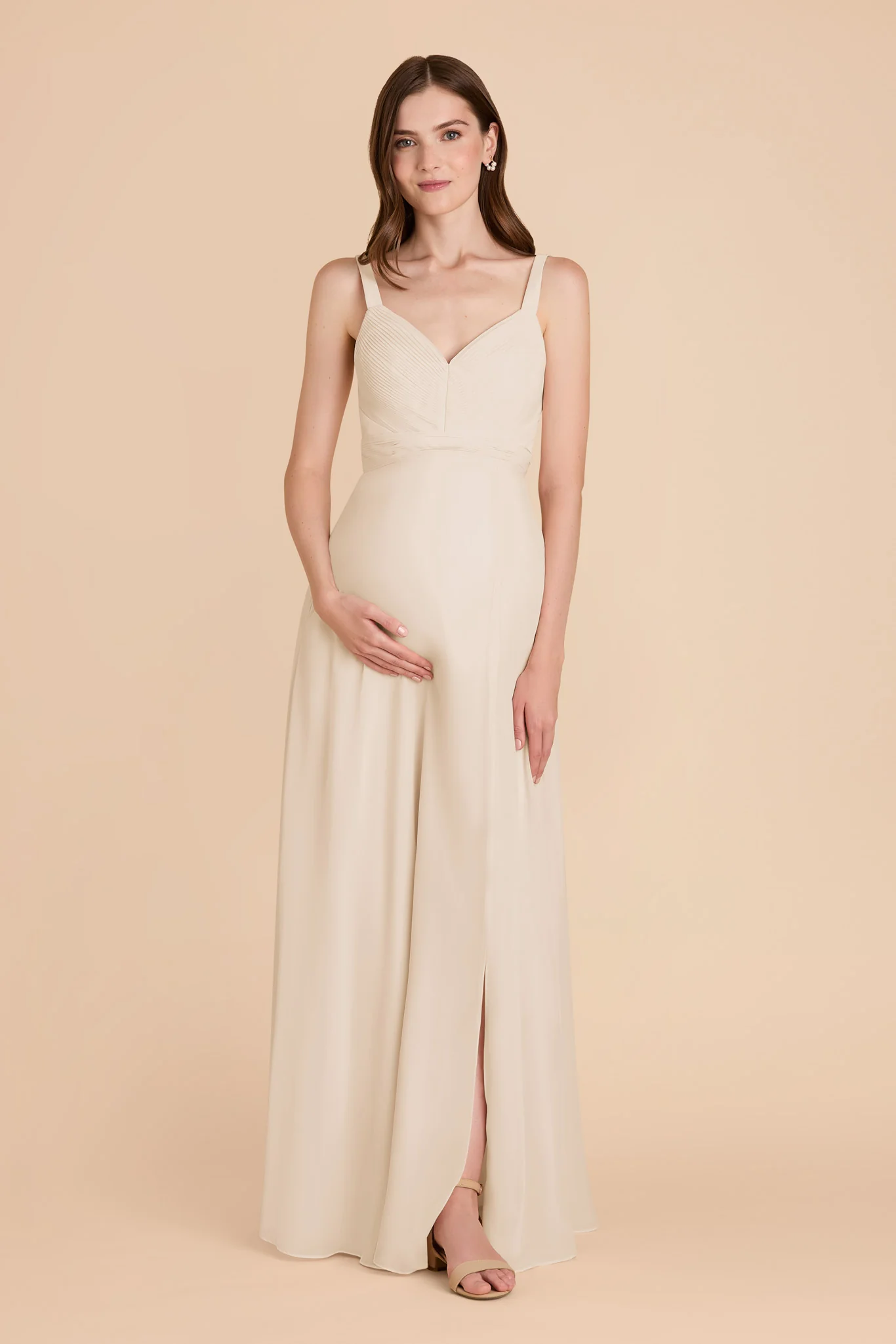Deborah Chiffon Dress - Champagne - Image 7
