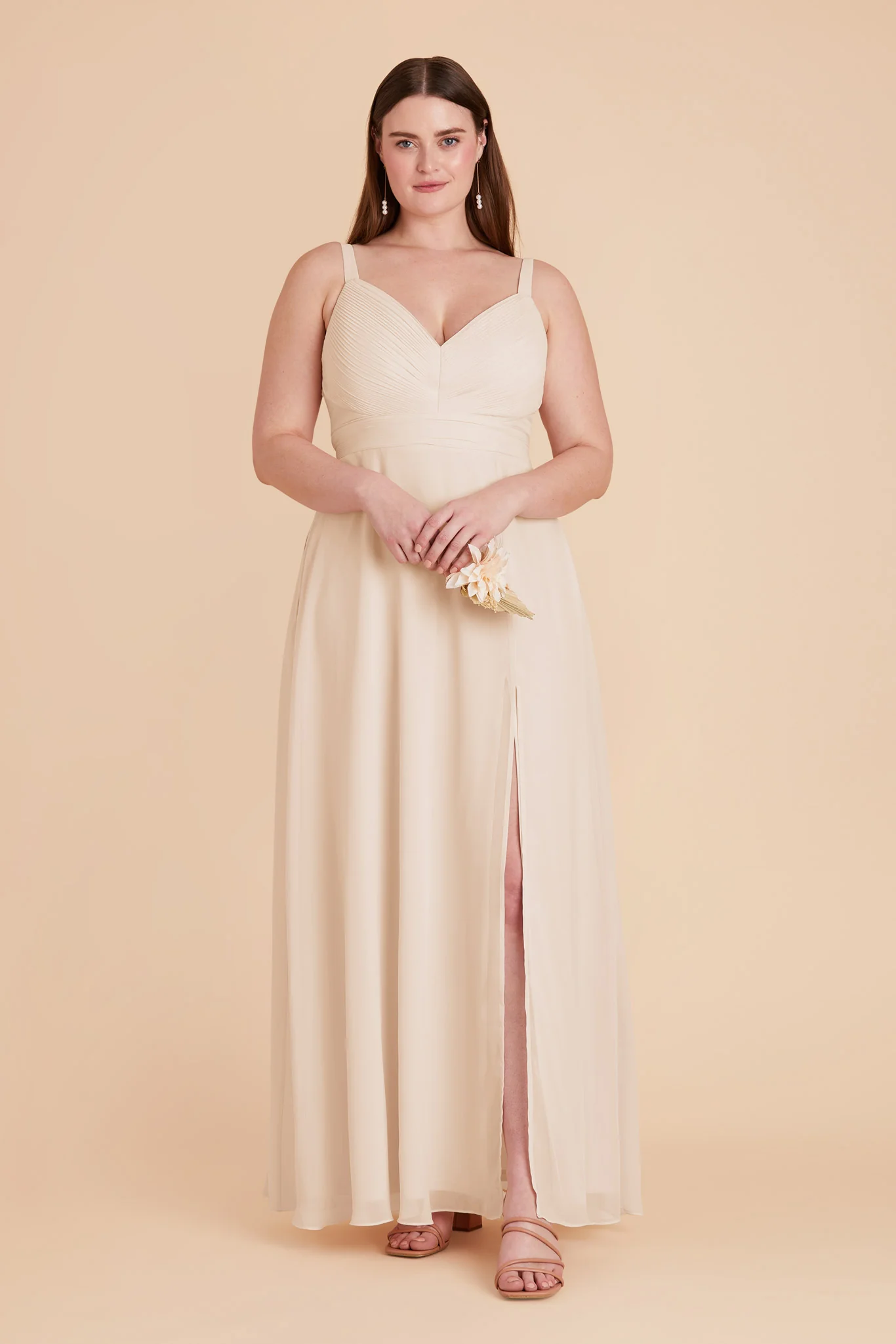 Deborah Chiffon Dress - Champagne - Image 9