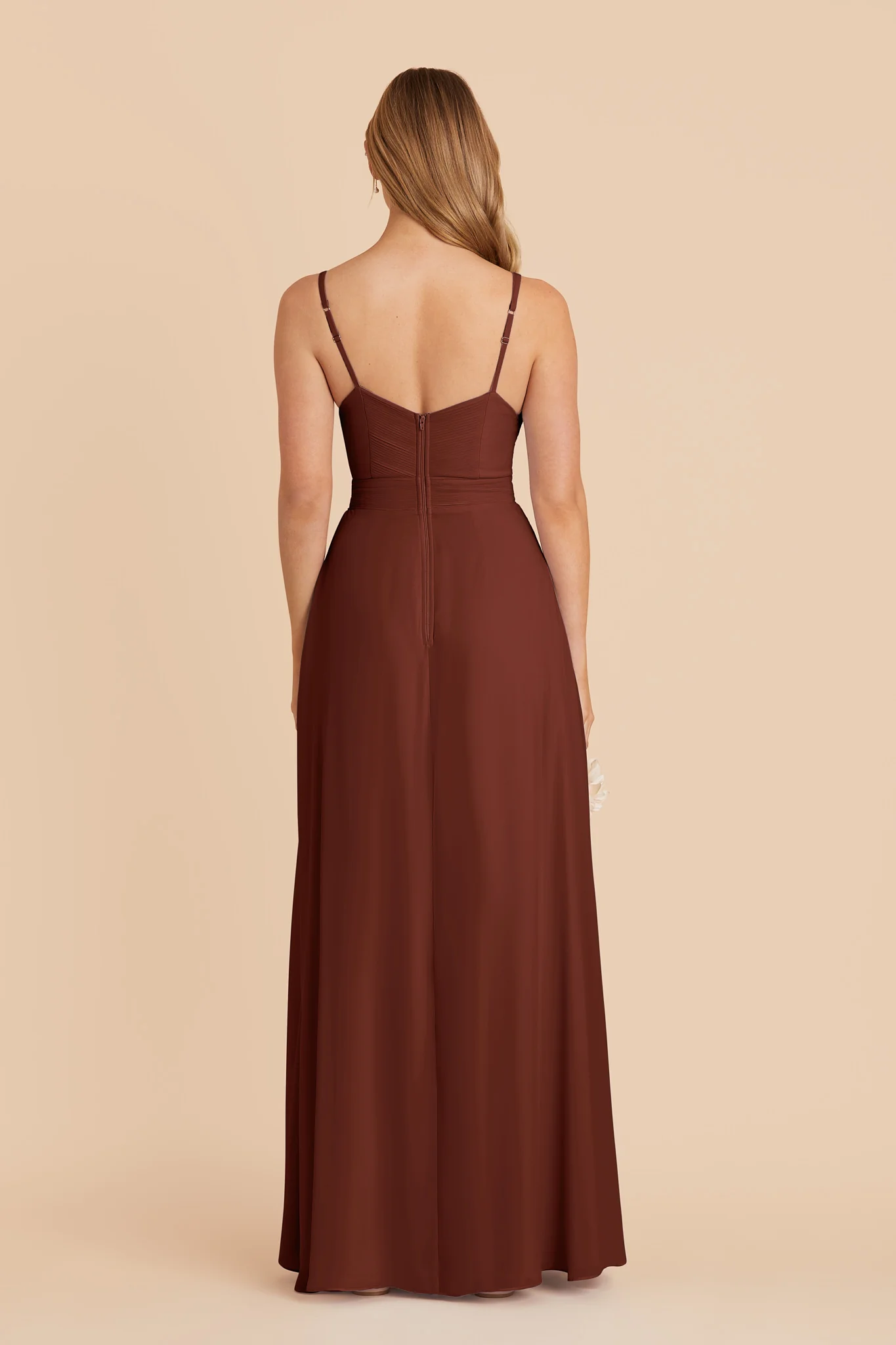 Deborah Chiffon Dress - Cognac - Image 5
