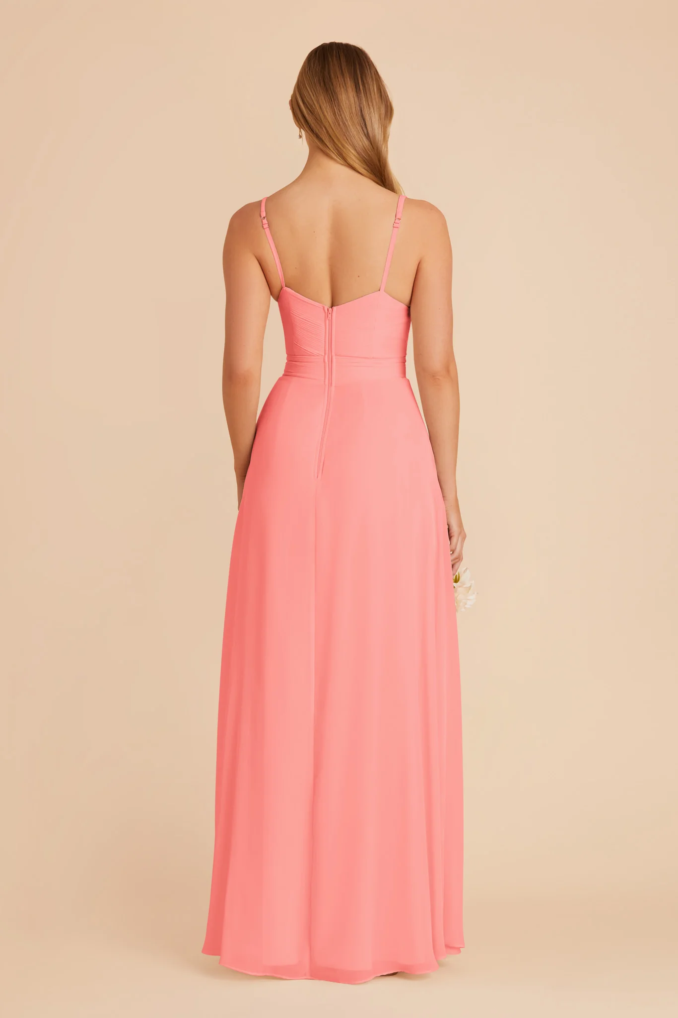 Deborah Chiffon Dress - Coral Pink - Image 8
