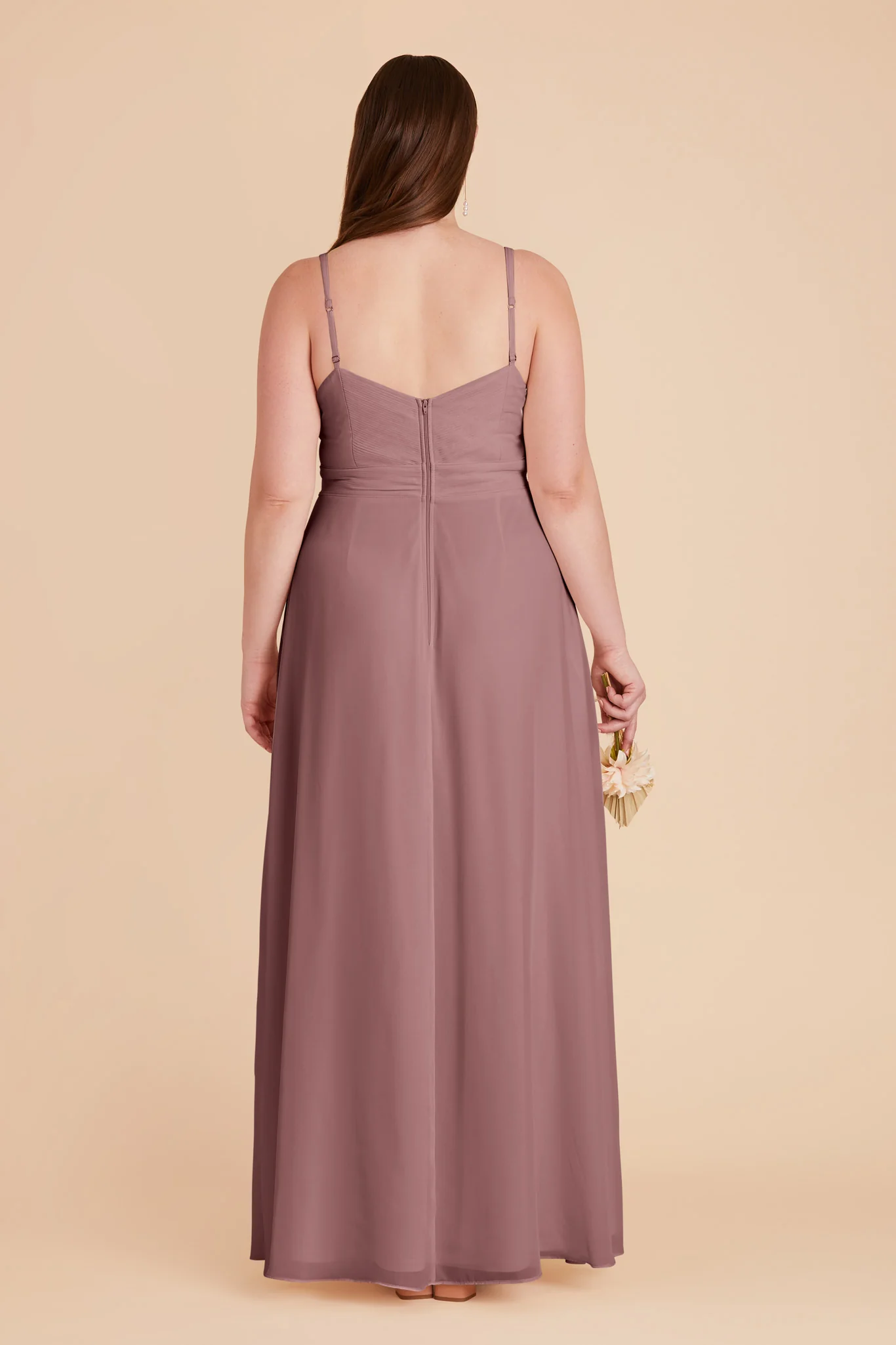 Deborah Chiffon Dress - Dark Mauve - Image 11