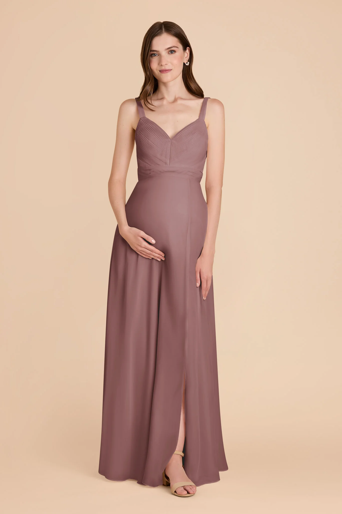 Deborah Chiffon Dress - Dark Mauve - Image 7