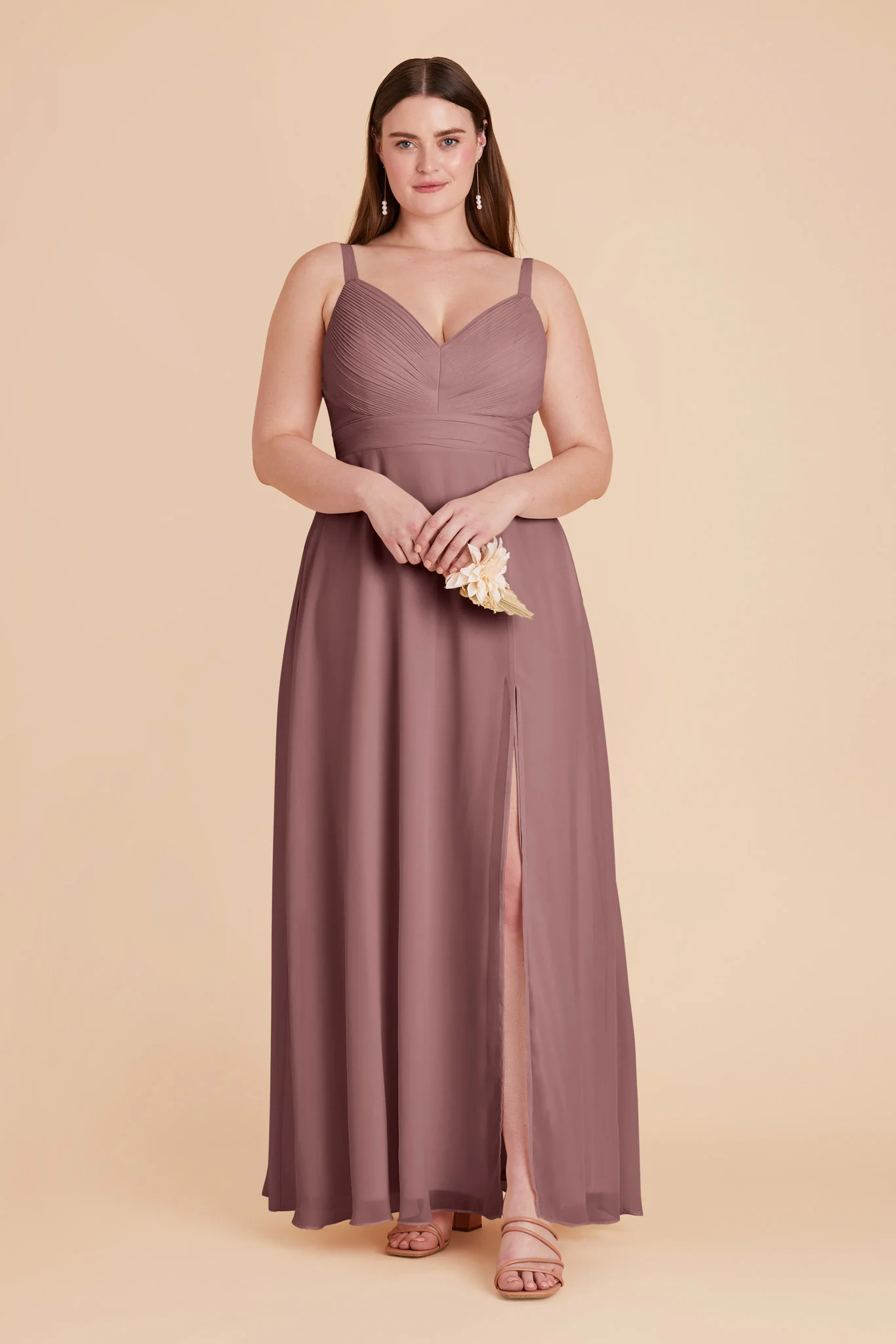 Deborah Chiffon Dress - Dark Mauve - Image 8