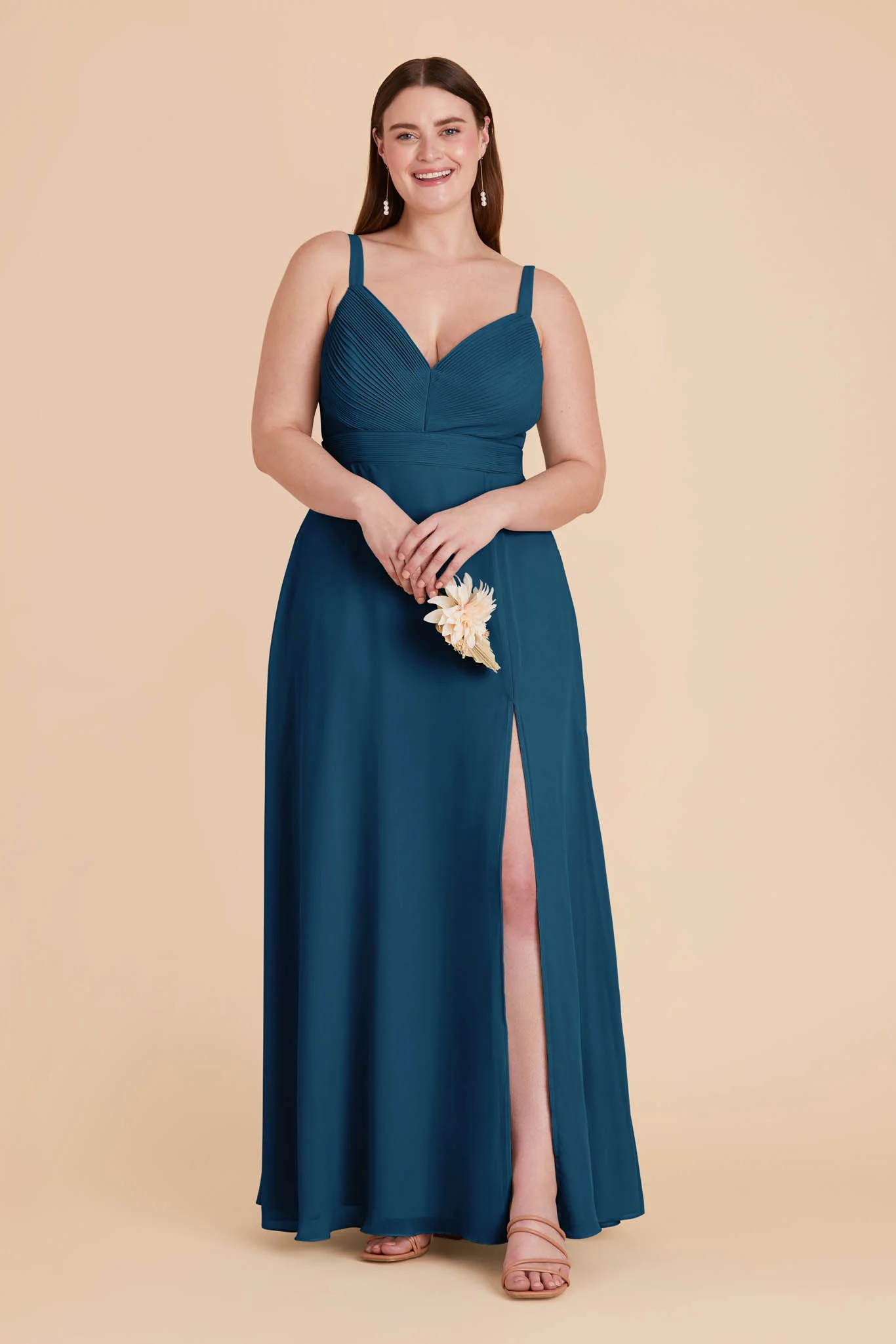 Deborah Chiffon Dress - Dark Teal - Image 10