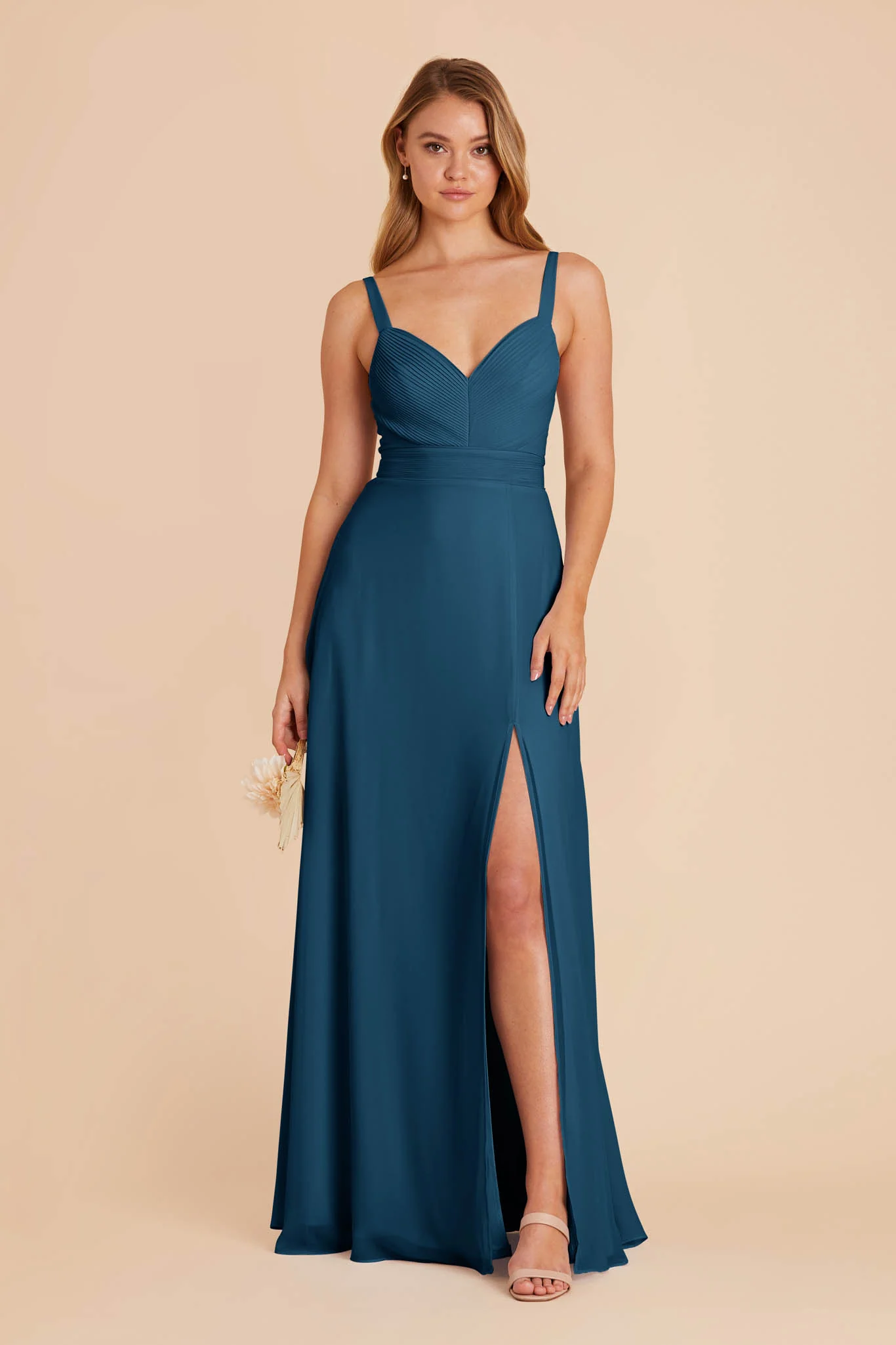 Deborah Chiffon Dress - Dark Teal - Image 3