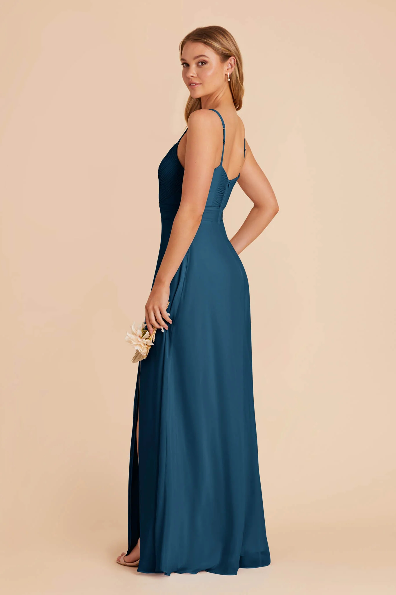 Deborah Chiffon Dress - Dark Teal - Image 5