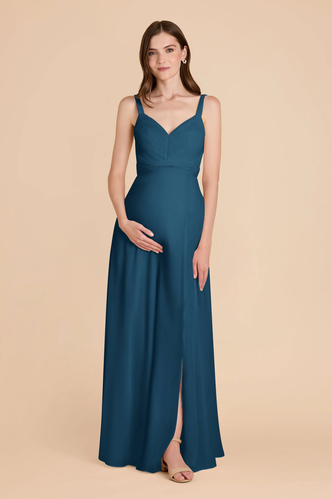 Deborah Chiffon Dress - Dark Teal - Image 7