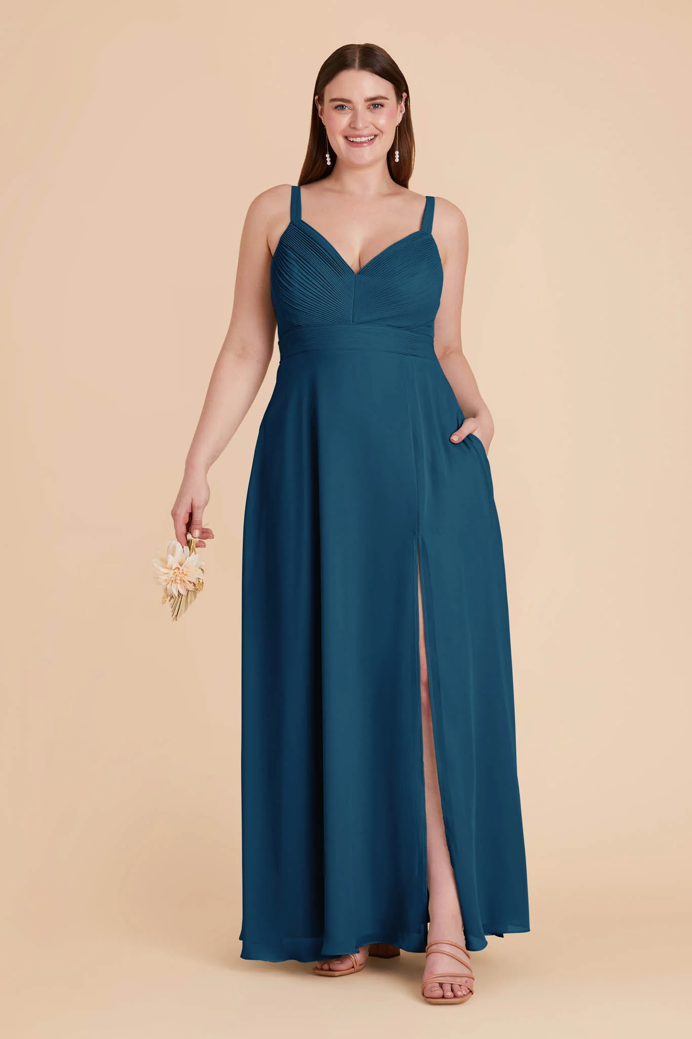 Deborah Chiffon Dress - Dark Teal - Image 9