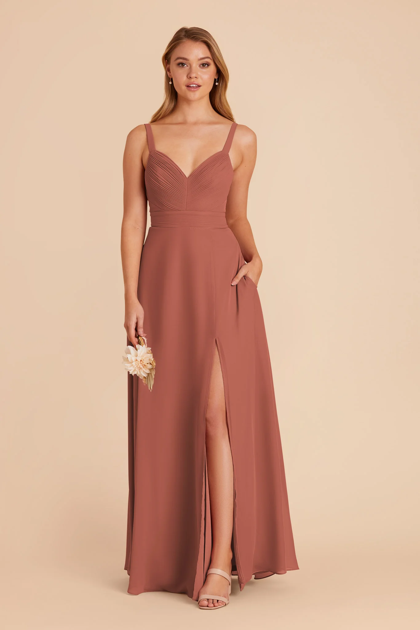 Deborah Chiffon Dress - Desert Rose - Image 5