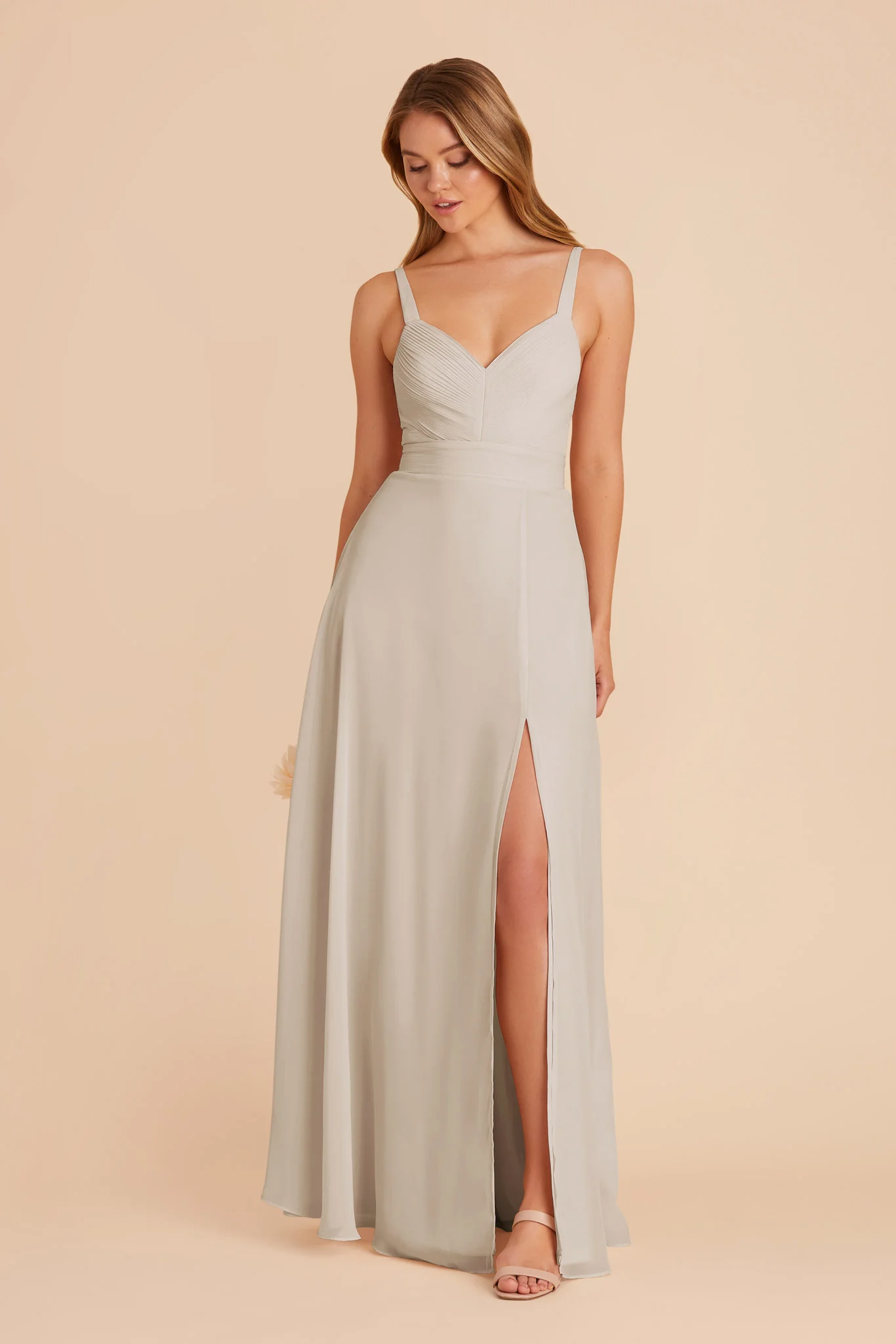 Deborah Chiffon Dress - Dove Gray - Image 4